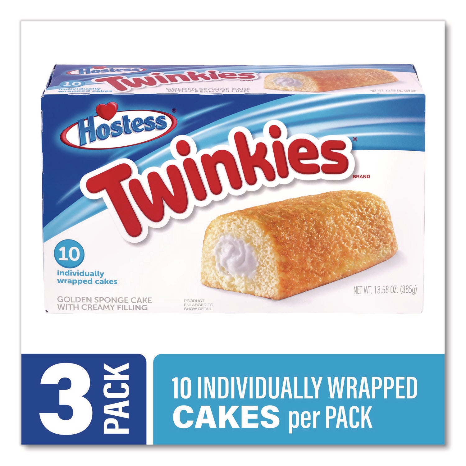 Hostess® Twinkies, Vanilla, 1.36 oz Individually Wrapped, 10/Pack, 3 Packs/Carton