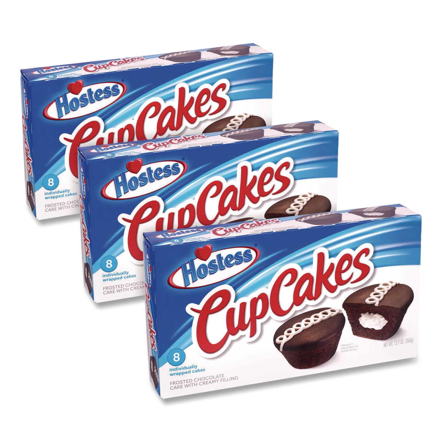 Hostess® CupCakes, Chocolate, 1.59 oz Individually Wrapped, 8/Pack, 3 Packs/Carton