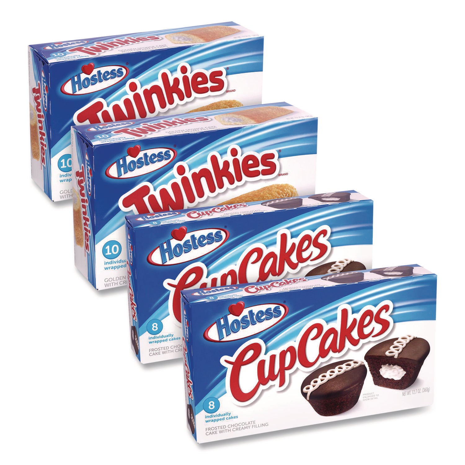 Hostess® Twinkies and Chocolate CupCakes Variety Pack, (2) 13.58 oz 10 Pack Twinkies and (2) 12.7 oz 8 Pack CupCakes/Carton