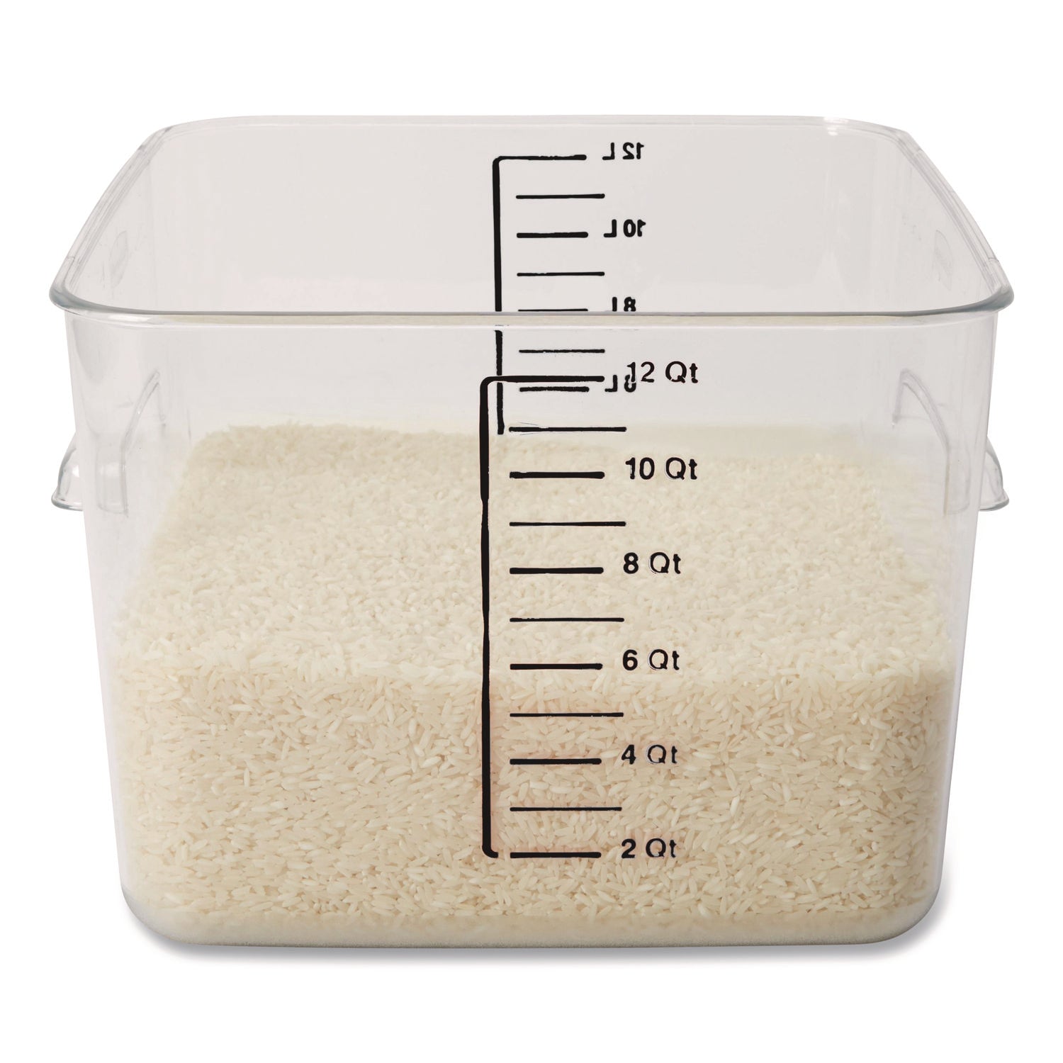 Rubbermaid® Commercial Square Storage Container, 12 qt, 10.5 x 11.31 x 7.75, Clear, Plastic