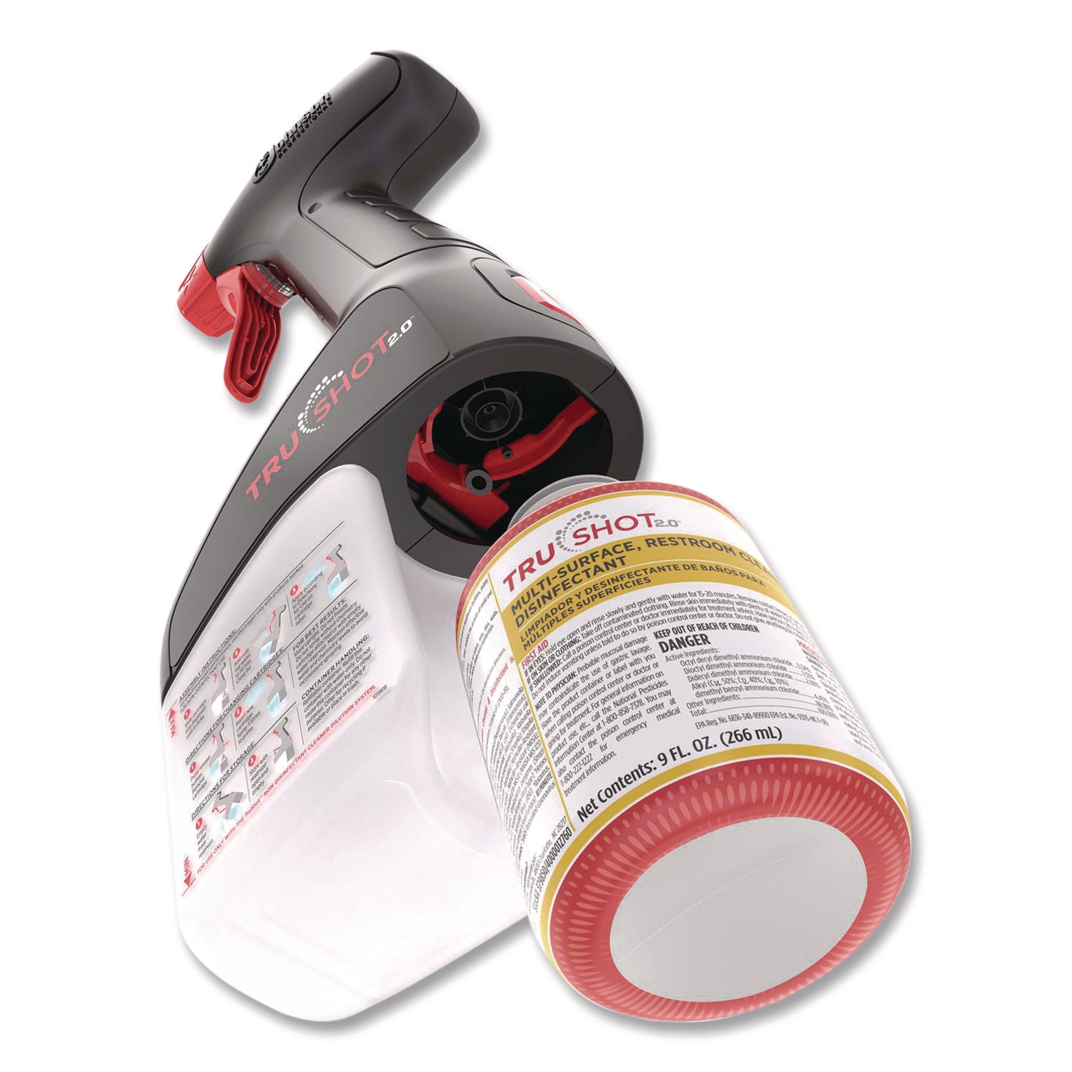 SC Johnson Professional® TruShot 2.0 Disinfectant Multisurface Cleaner, Fresh Scent, 9 oz Cartridge, 4/Carton