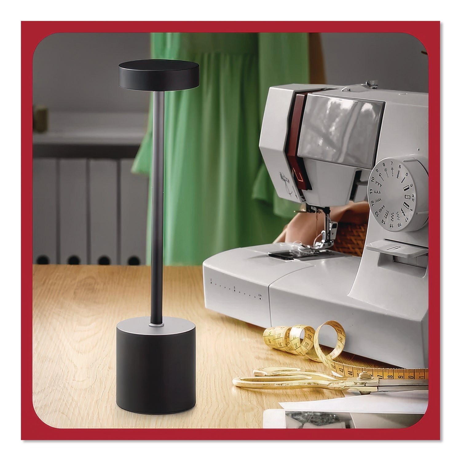 TRU RED™ LED Desk Lamp, Candlestick Neck, 13.5" High, Black