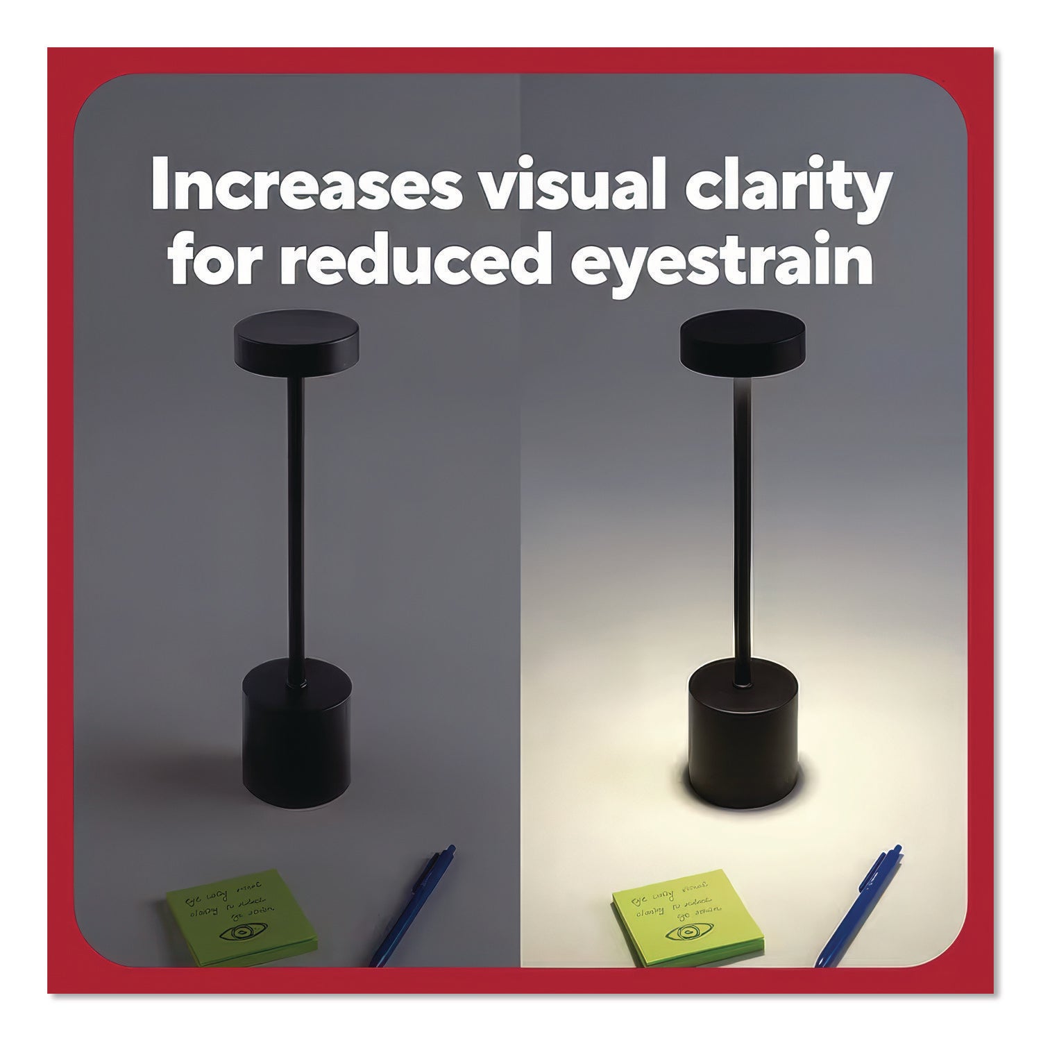 TRU RED™ LED Desk Lamp, Candlestick Neck, 13.5" High, Black