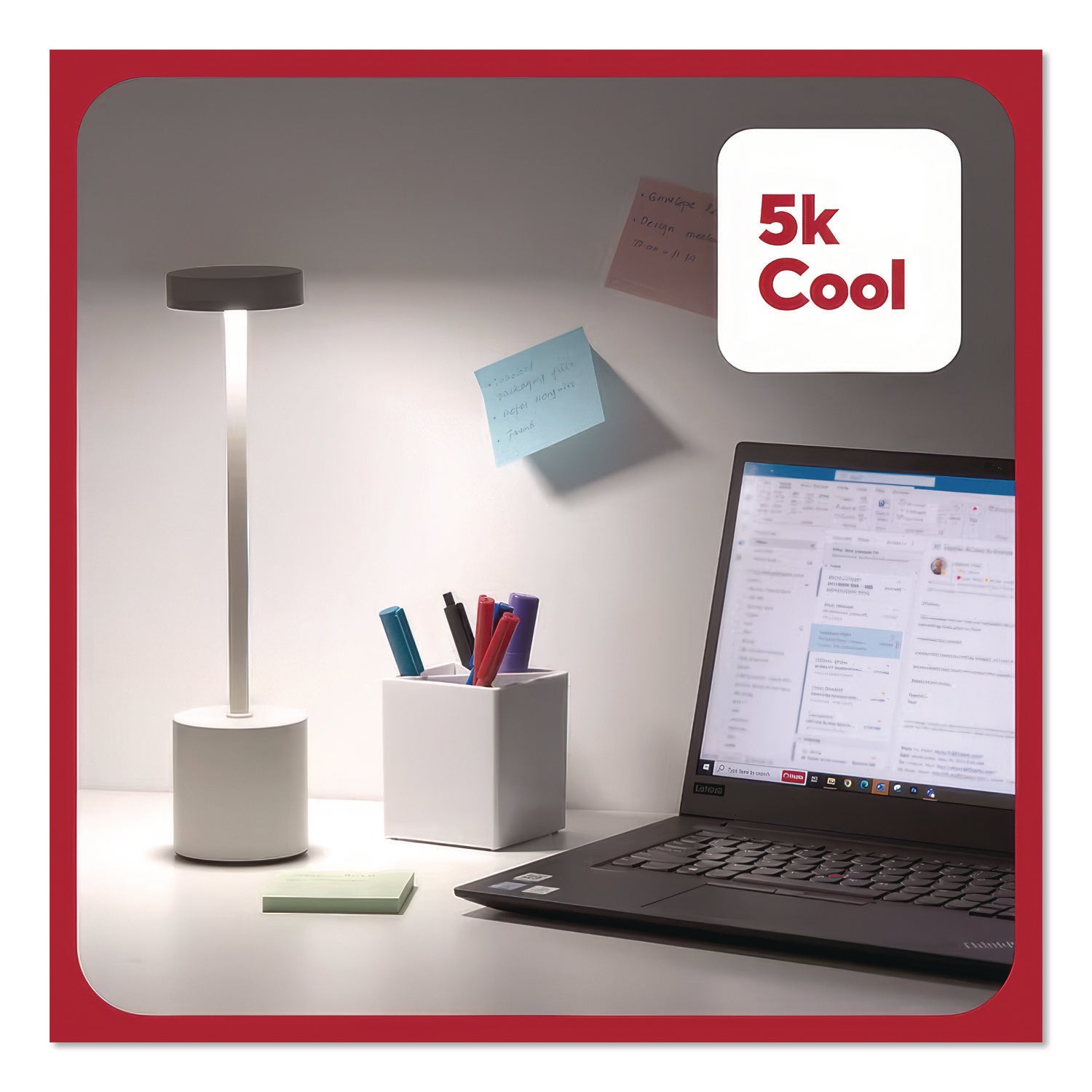 TRU RED™ LED Desk Lamp, Candlestick Neck, 13.5" High, White