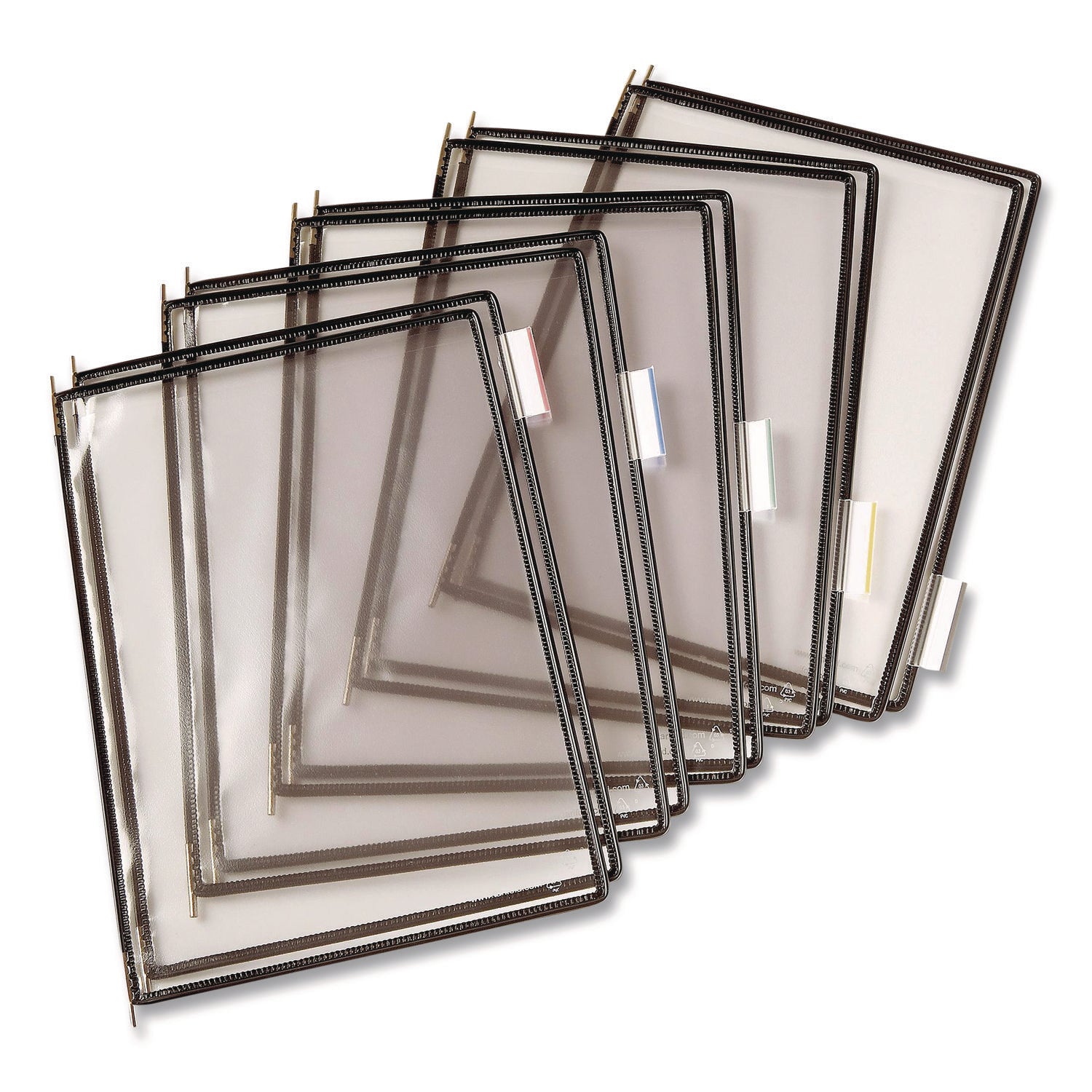 djois® by Tarifold Antimicrobial Pivoting Pockets, 1 Section, Black, 10/Pack