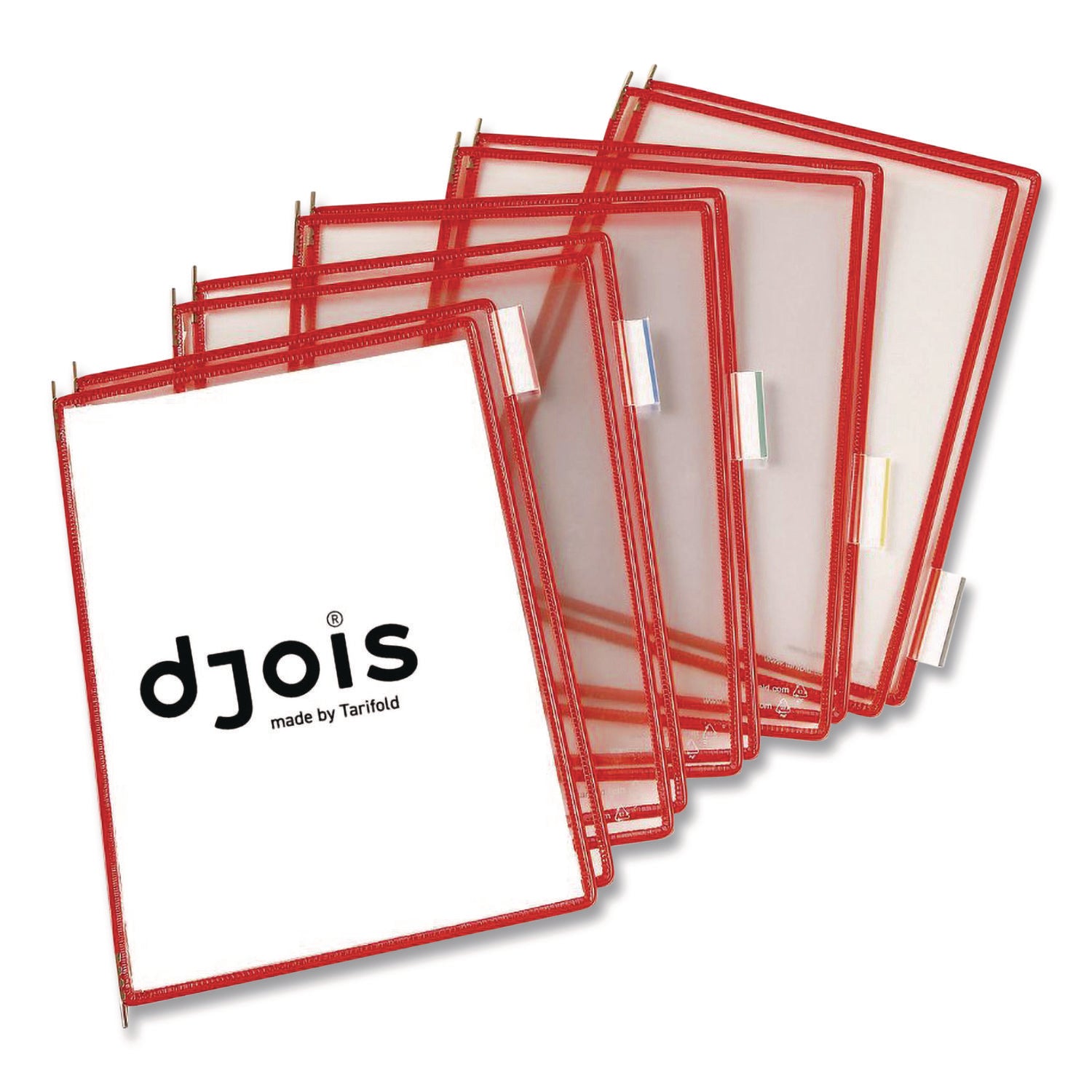 djois® by Tarifold Pivoting Pockets, 1 Section, Red, 10/Pack