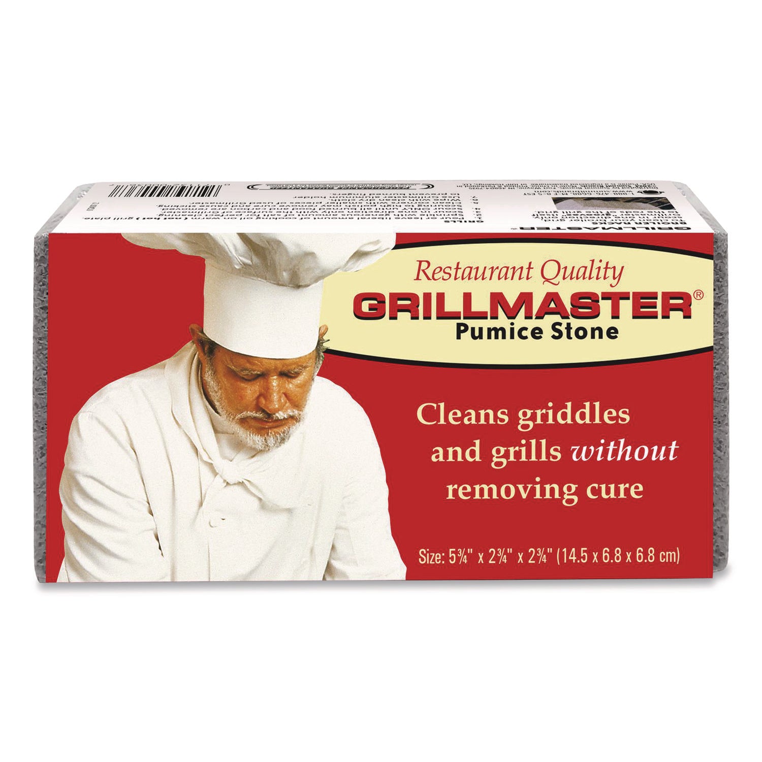 Pumie® Grillmaster Griddle and Grill Cleaning Brick, 5.75 x 2.75, Gray, 12/Carton