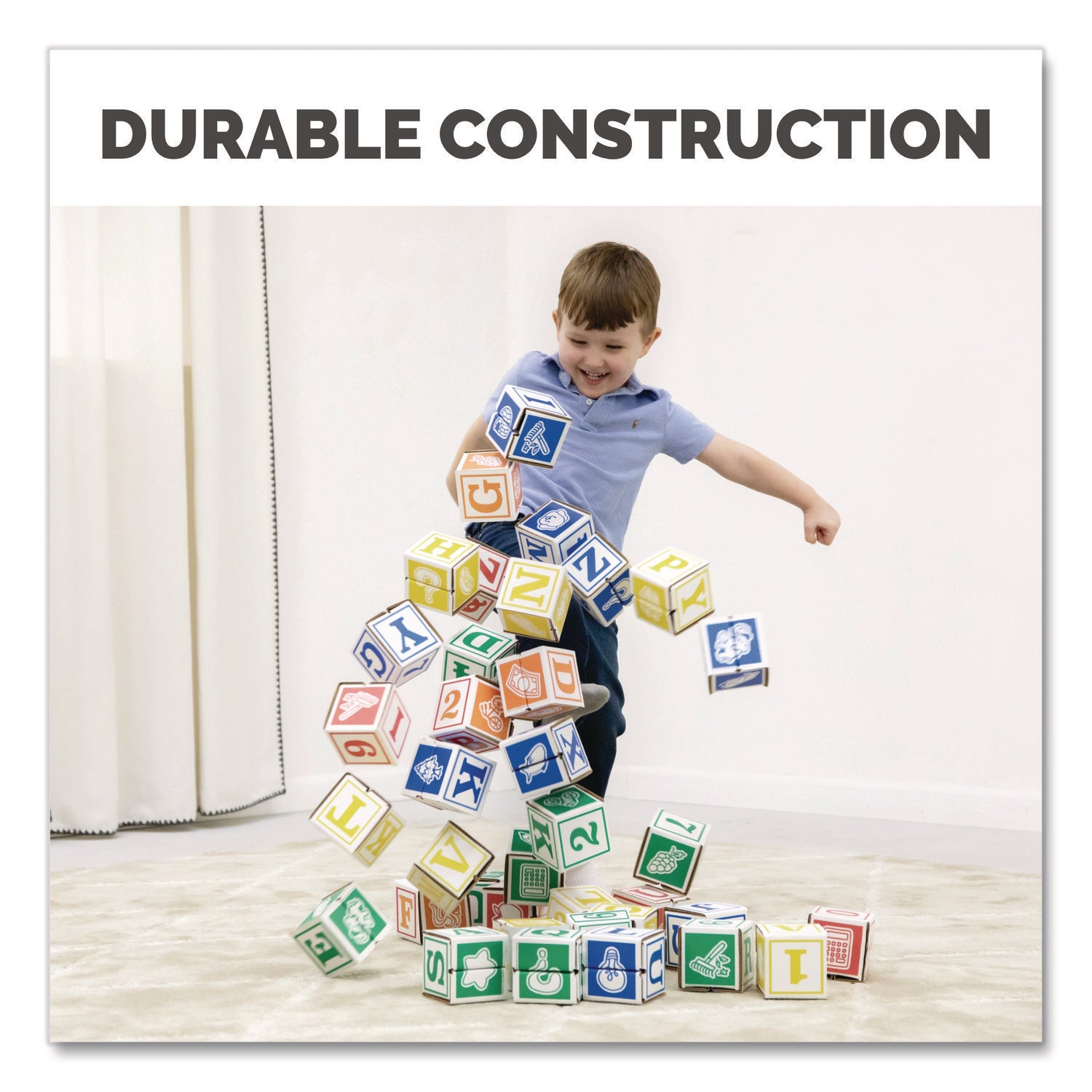 Bankers Box® At Play 123 ABC Learning Blocks, Corrugated Board, Assorted, 50/Pack