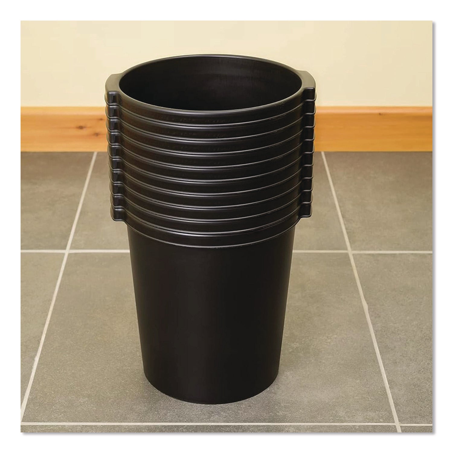 djois® by Tarifold Re-solution Commerical Waste Paper Bin, 4.5 gal, Plastic, Black