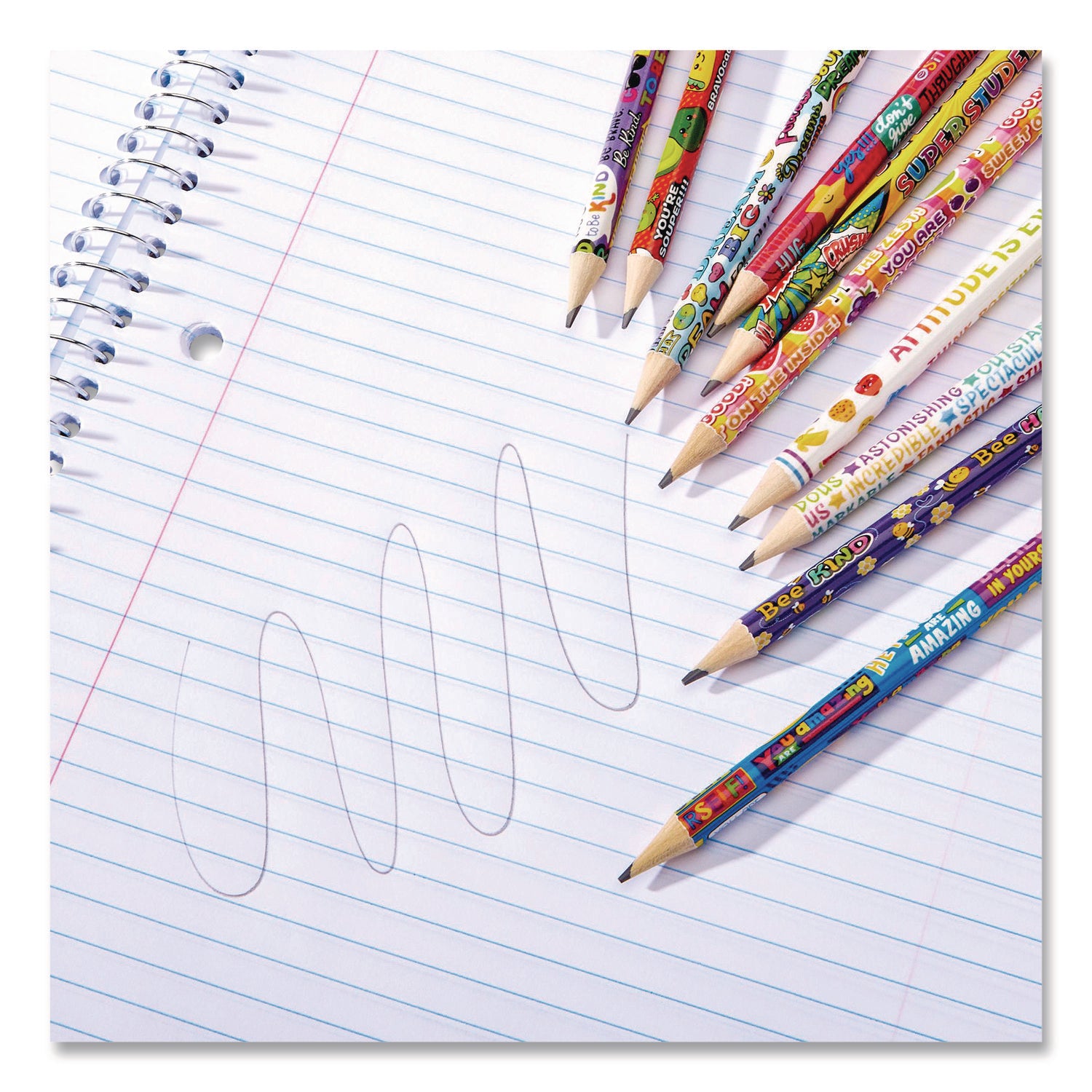 Cra-Z-Art® Pencils Motivational Classpack, #2 Black Lead, Assorted Barrels, 10 Designs, 250 Pencils/Set