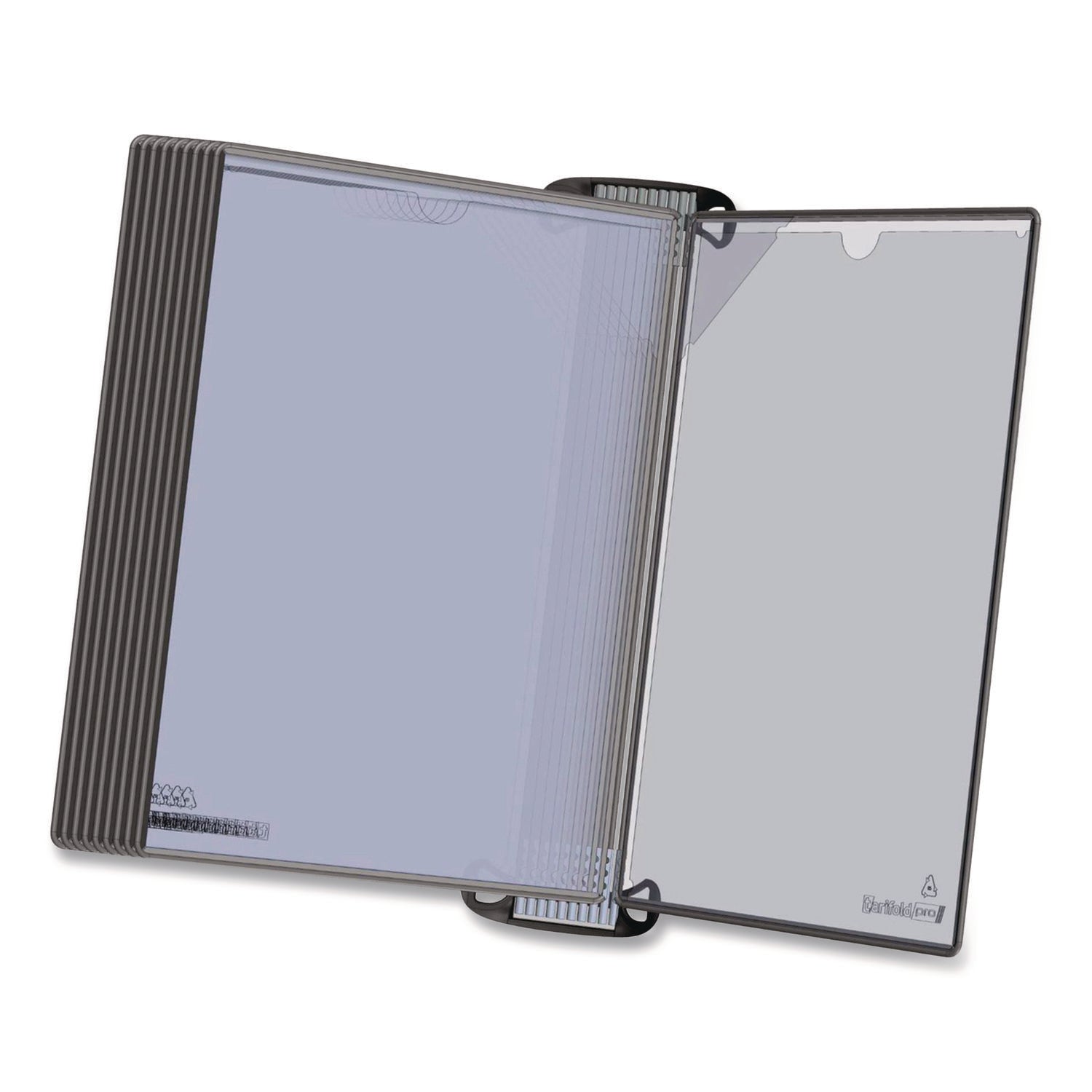 djois® by Tarifold PRO Series Magnetic Wall Reference System, 10 Panels with Black Borders, Black Base