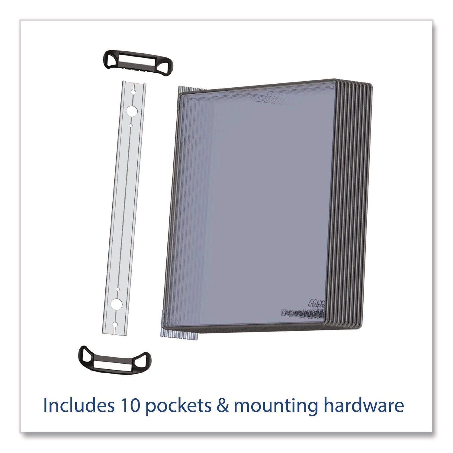 djois® by Tarifold PRO Series Magnetic Wall Reference System, 10 Panels with Black Borders, Black Base