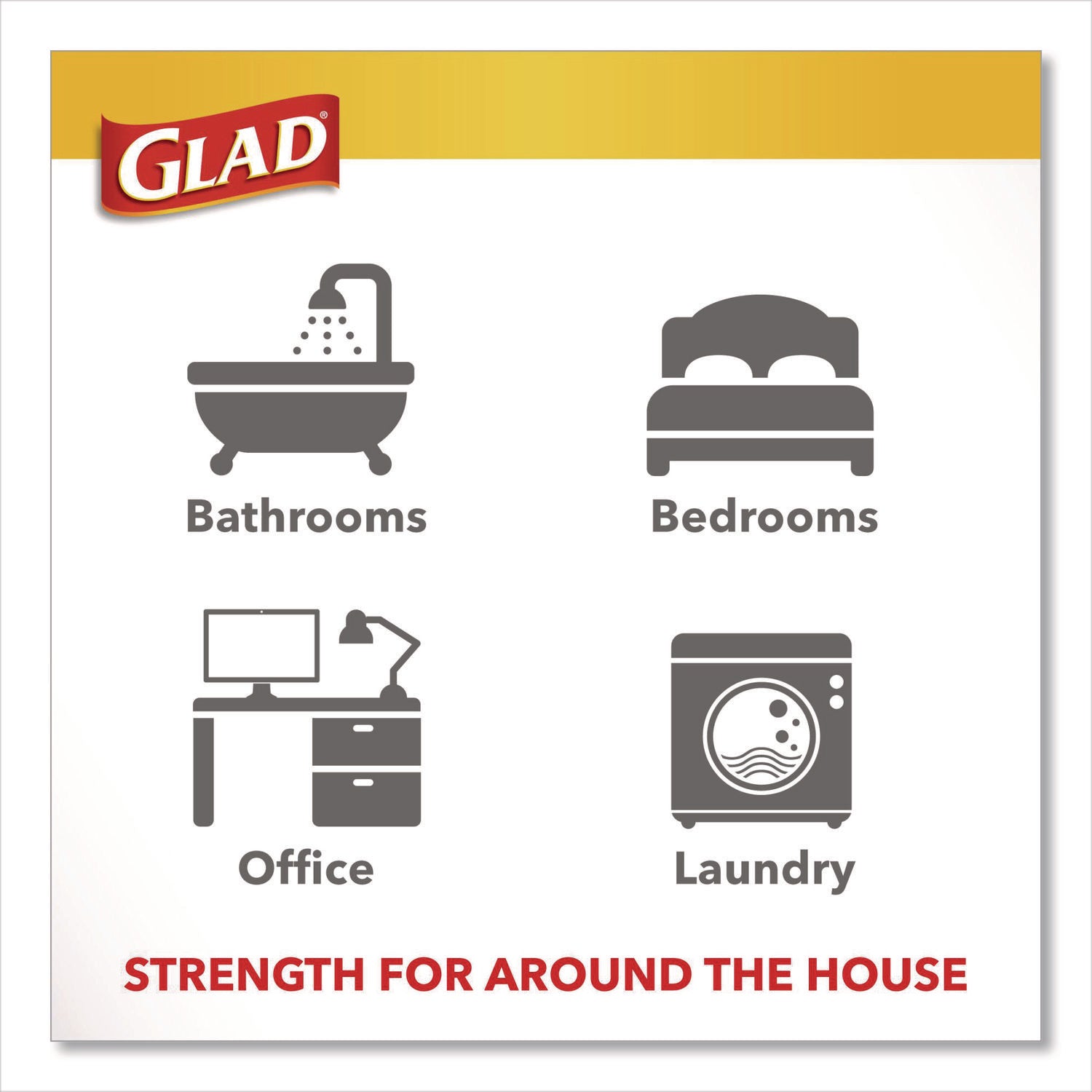 Glad® Small Twist-Tie Trash Bags, 4 gal, 0.74 mil, 23 x 21.63, White, 30/Box