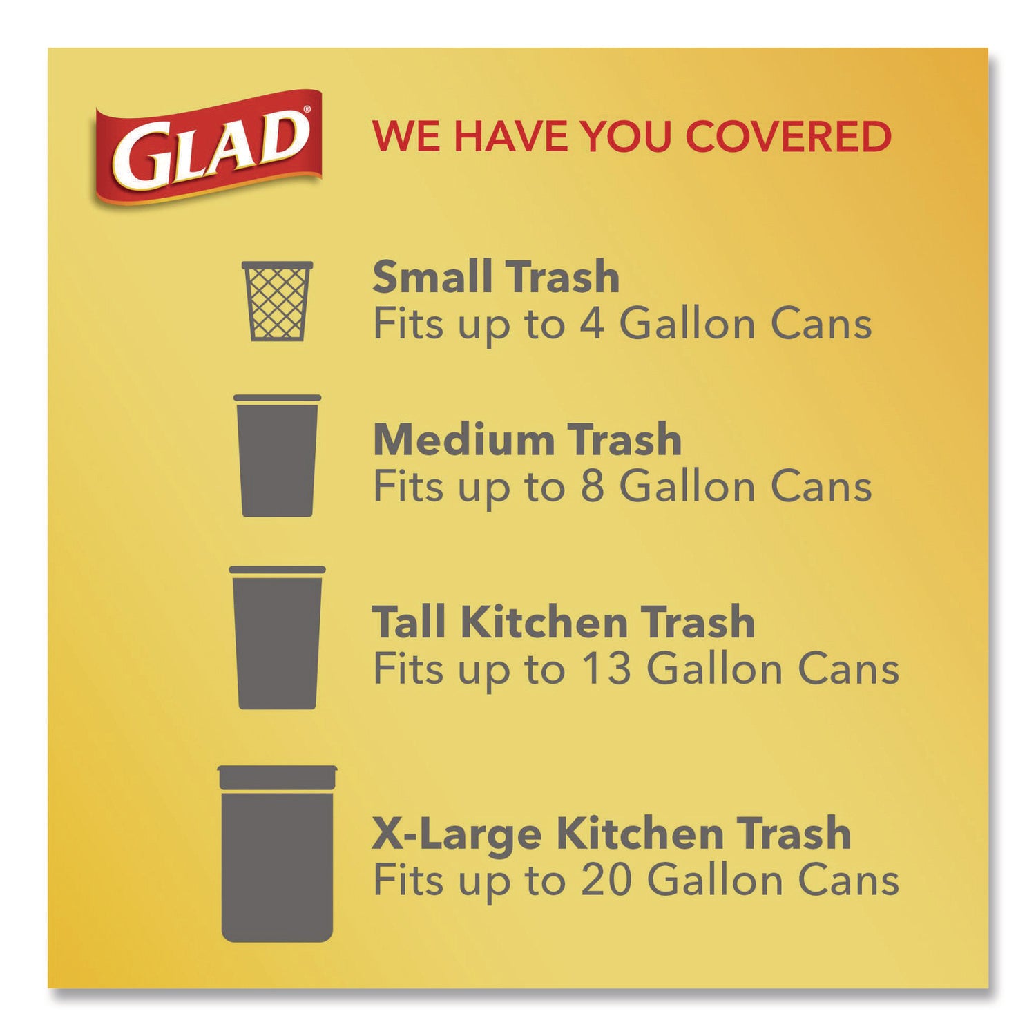 Glad® Small Twist-Tie Trash Bags, 4 gal, 0.74 mil, 23 x 21.63, White, 30/Box