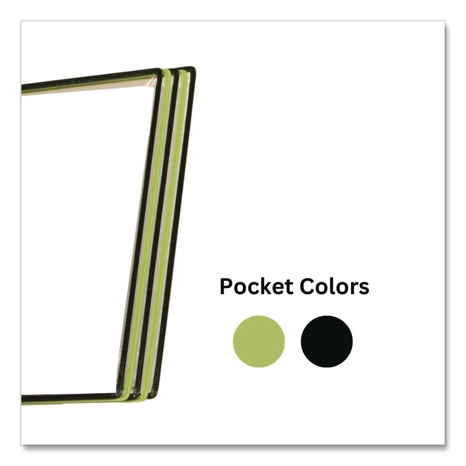 djois® by Tarifold Black Line Wall Reference System, 10 Panels with Black, Green Borders, Black Base