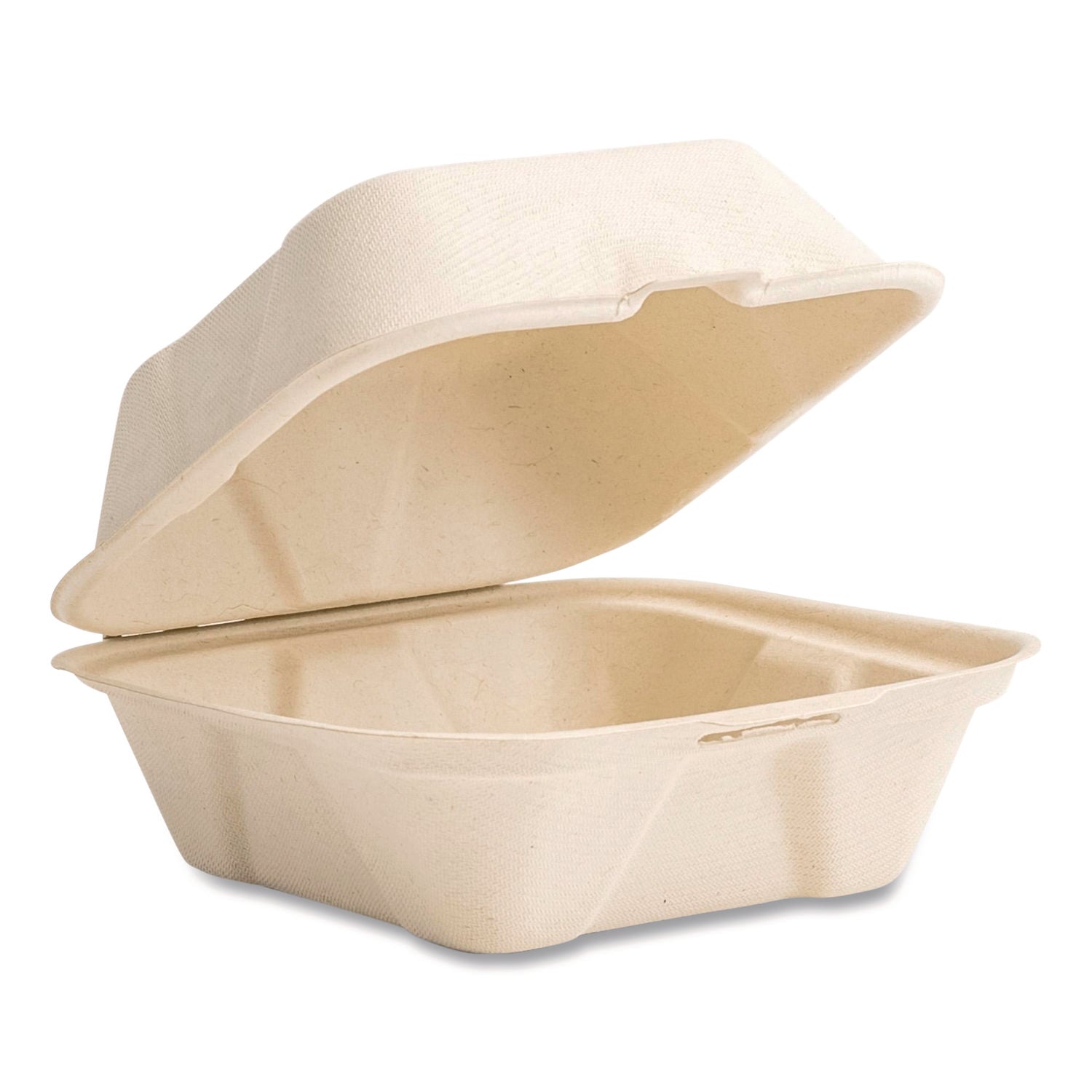 Vegware™ Nourish Molded Fiber Takeout Containers, Compostable, 5.9 x 5.9 x 2.9, White, Sugarcane, 400/Carton