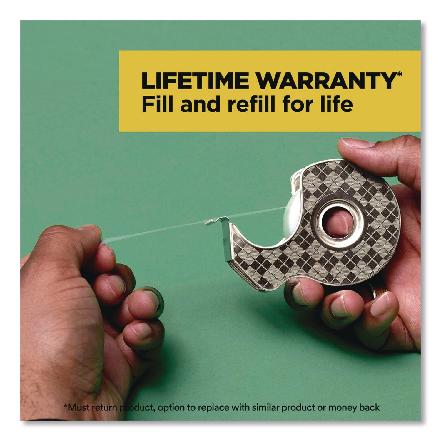 Scotch® Stainless Steel Refillable Tape Dispenser with 2 Rolls 0.75" x 550" Tape