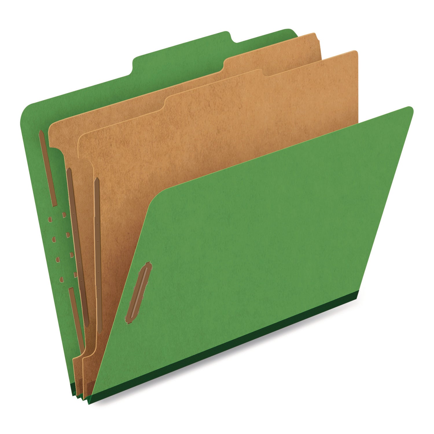 Pendaflex® Colored Pressboard Top Tab Classification Folders, 2.5" Expansion, 2 Dividers, 6 Fasteners, Letter Size, Dark Green, 10/Box