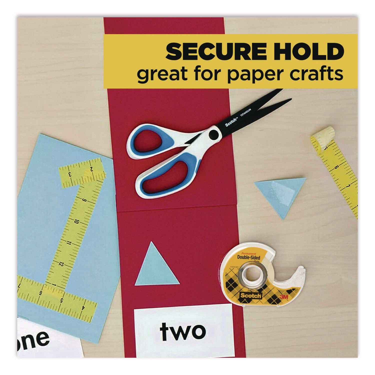 Scotch® Double-Sided Permanent Tape in Handheld Dispenser, 1" Core, 0.5" x 500", 6/Pack