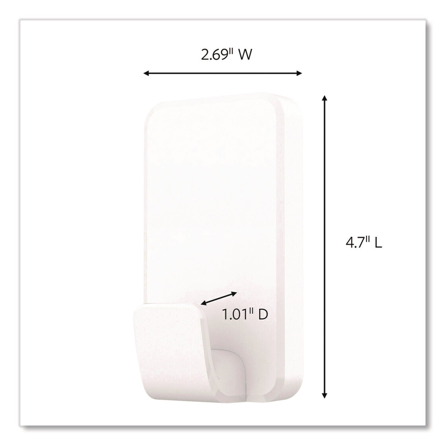 Command™ X-Large Utility Hooks, Plastic, White, 15 lb Capacity, 1 Hook and 4 Strips