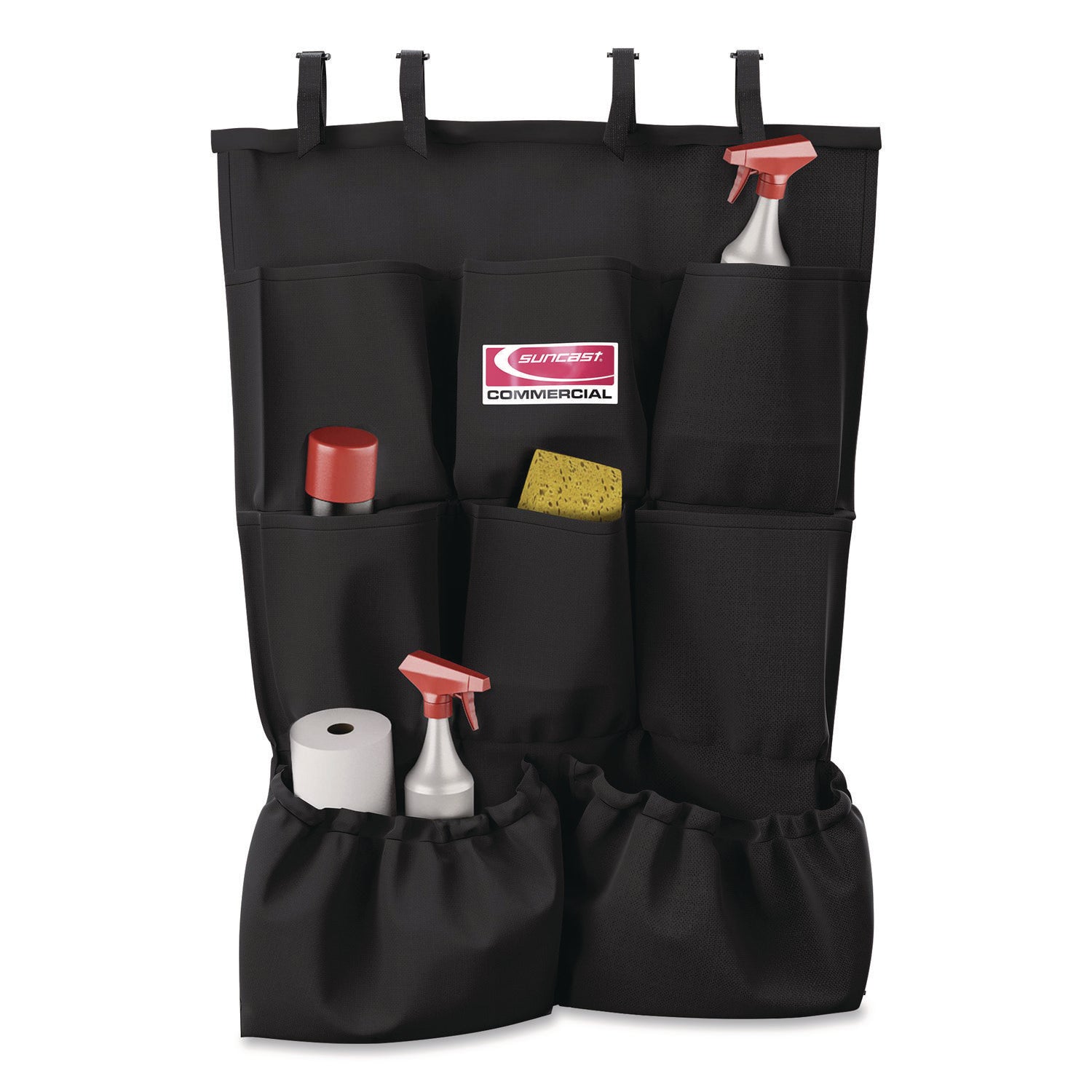 Suncast Commercial® 8-Pocket Organizer for Suncast Commercial Full-Size and Compact Housekeeping Carts, 19.5" x 1.67" x 26.83", Black