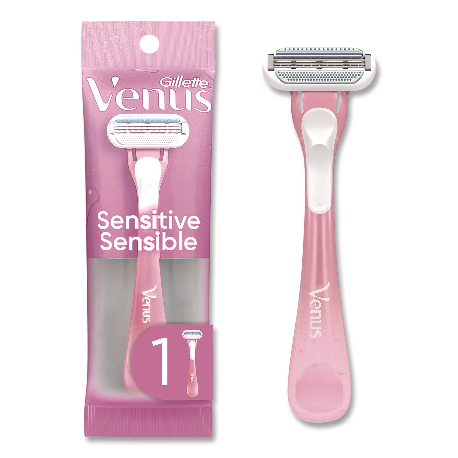 Gillette® Venus Sensitive Sensible Razors, 3 Blades, 36/Carton