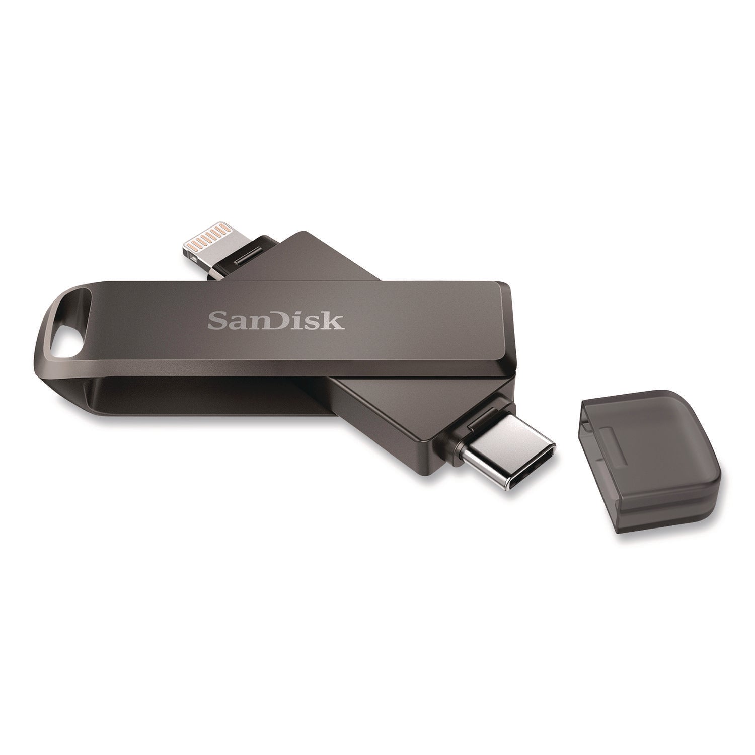 SanDisk® Dual Phone USB 3.2 Type-C/Lightning Flash Drive, 256 GB, Black