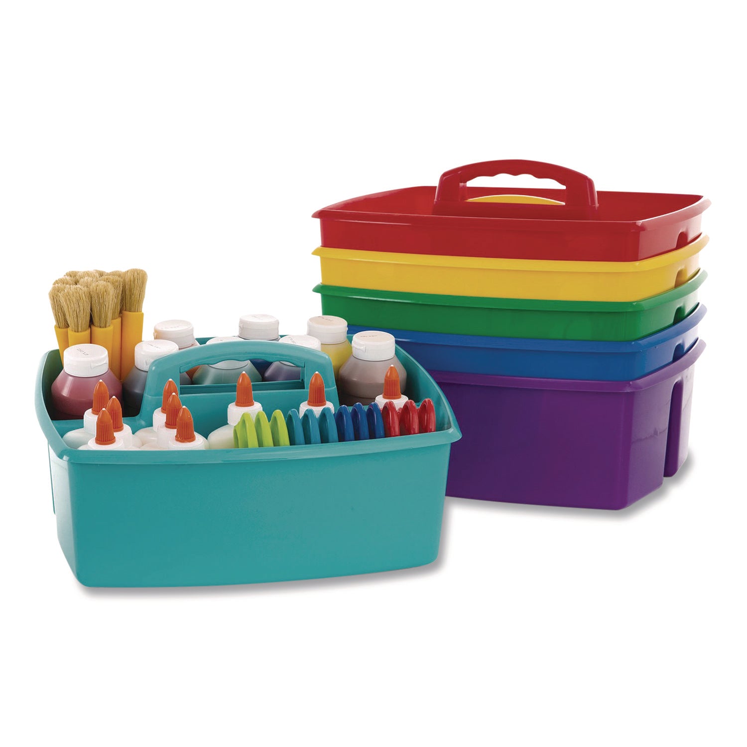 Storex Large Storage Caddy, 11 x 13 x 6.38, Assorted Colors, 6/Carton