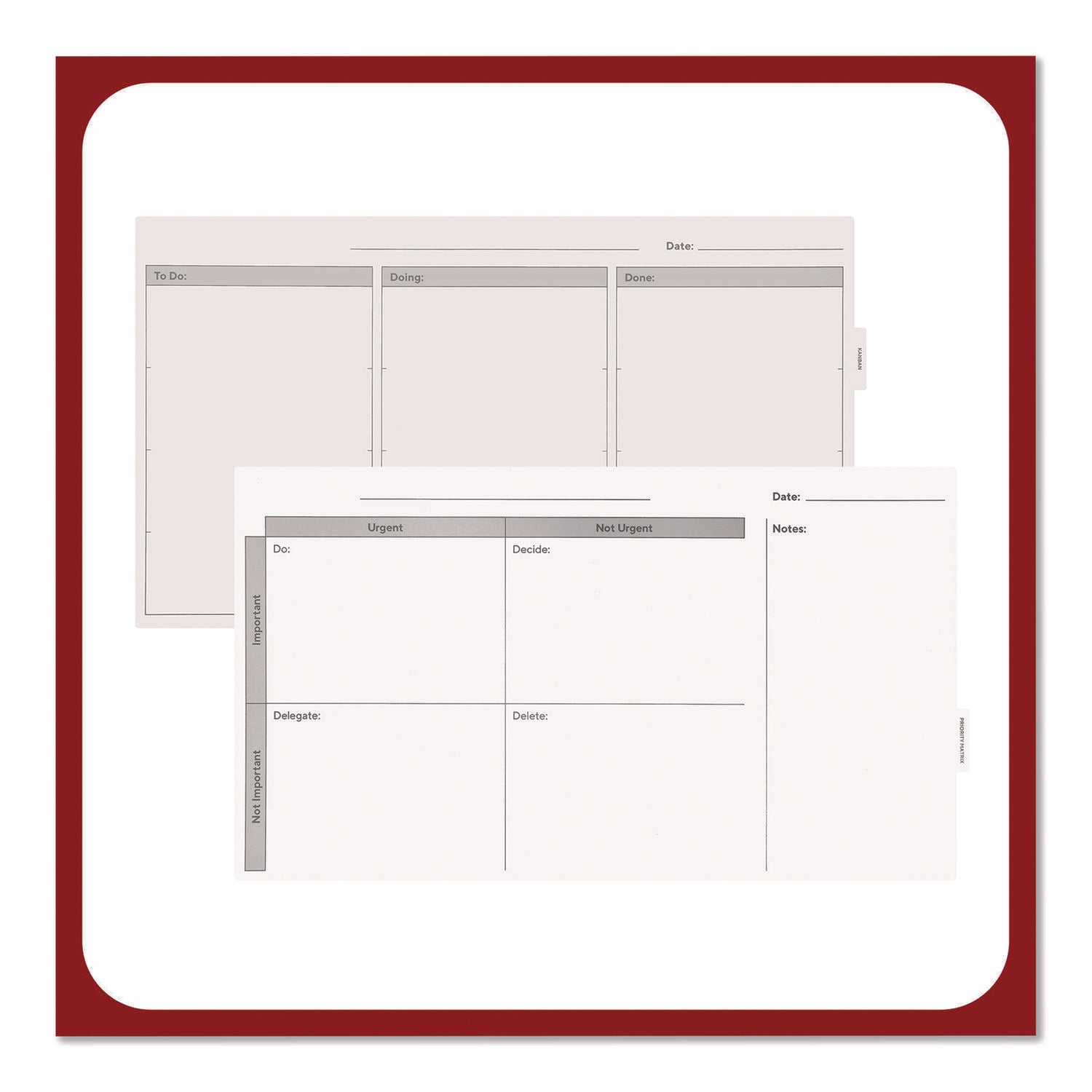 TRU RED™ Magnetic Glass Dry Erase Board with Templates, Six Views, 3 ft x 2 ft, White Surface