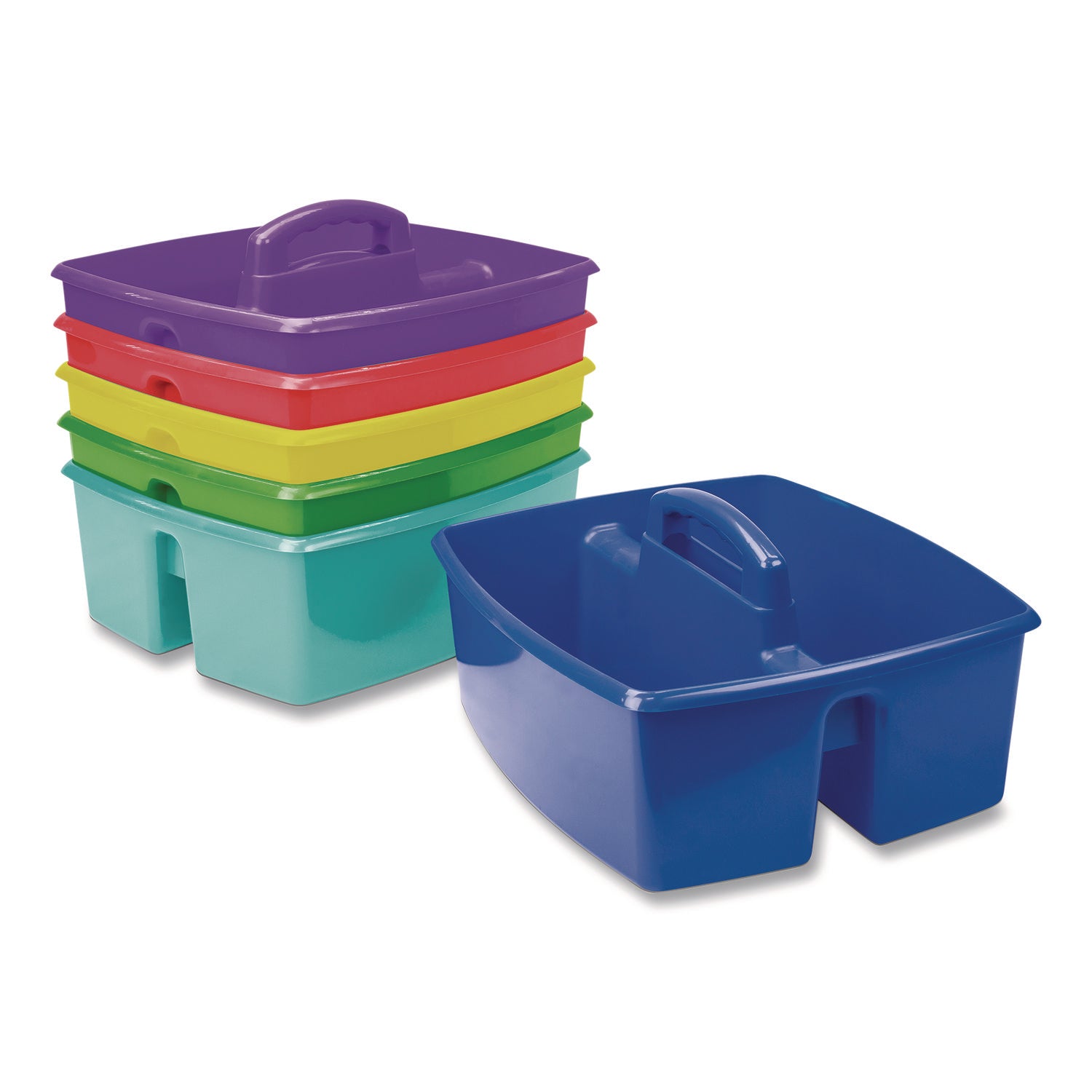 Storex Large Storage Caddy, 11 x 13 x 6.38, Assorted Colors, 6/Carton