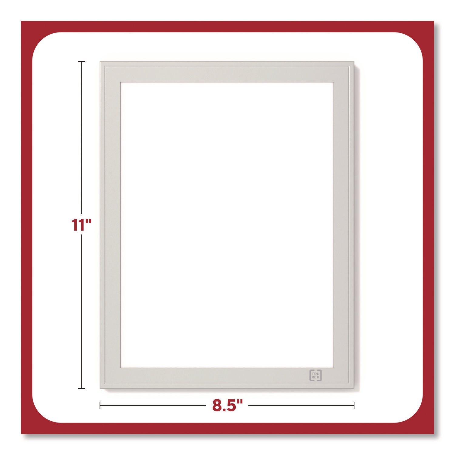 TRU RED™ Mini Melamine Dry Erase Board, 8.5" x 11" White Surface, Aluminum Frame