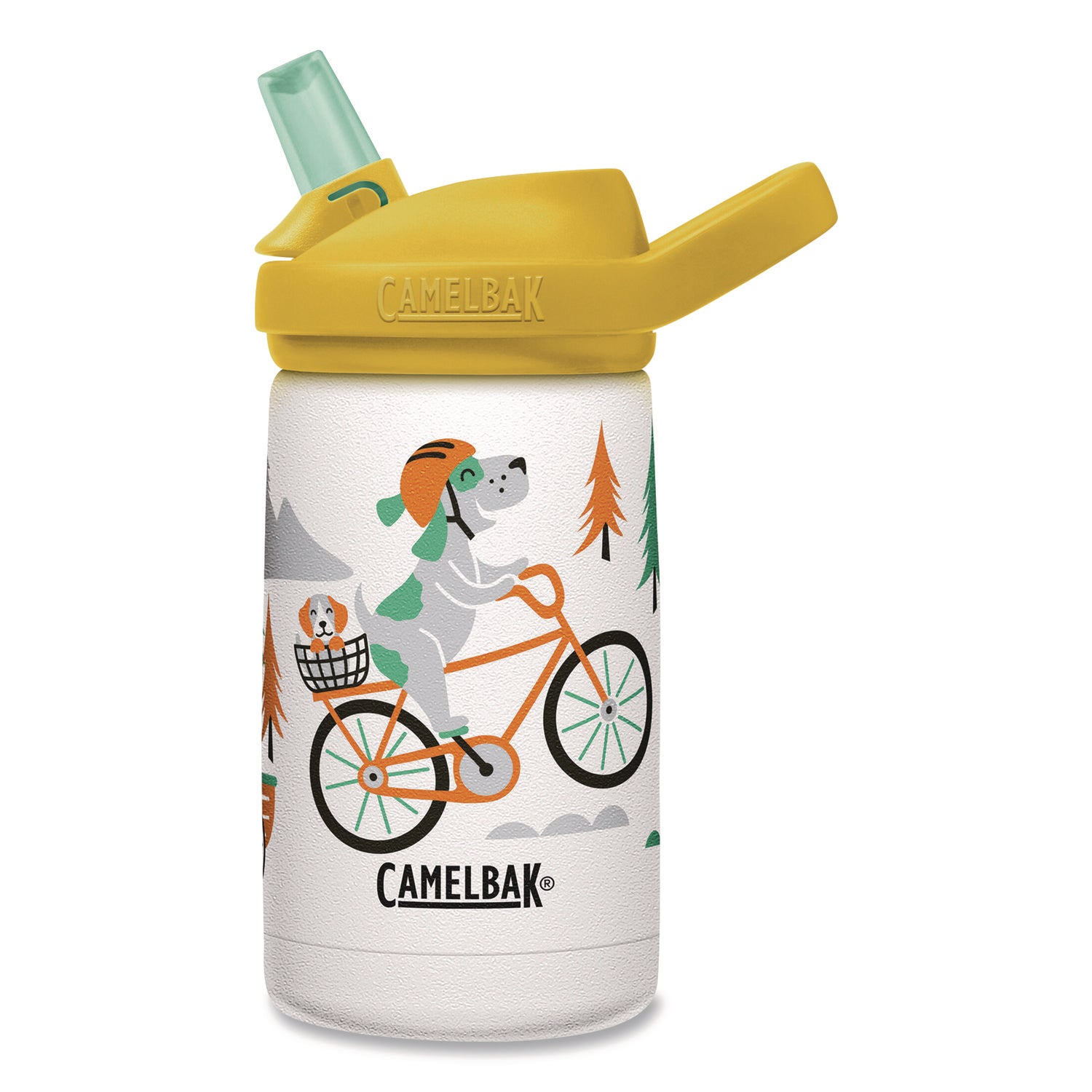 CamelBak® Eddy + Kids Water Bottle, Biking Dogs Design, 12 oz, Multicolor