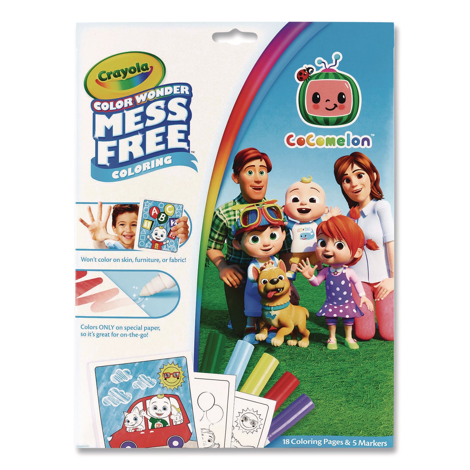 Crayola® Cocomelon Color Wonder Kit, (18) Coloring Pages, (5) Cocomelon Collection Markers