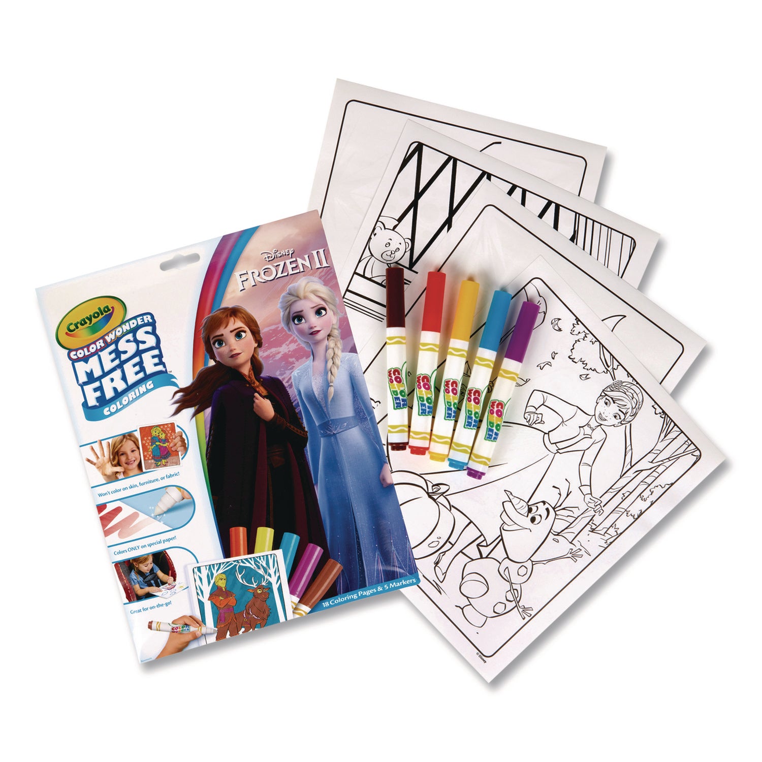 Crayola® Disney Frozen 2 Color Wonder Kit, (18) Coloring Pages, (5) Frozen 2 Collection Markers