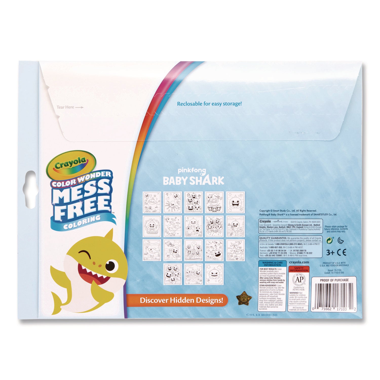 Crayola® Pinkfong Baby Shark Color Wonder Kit, (18) Coloring Pages, (5) Baby Shark Collection Markers