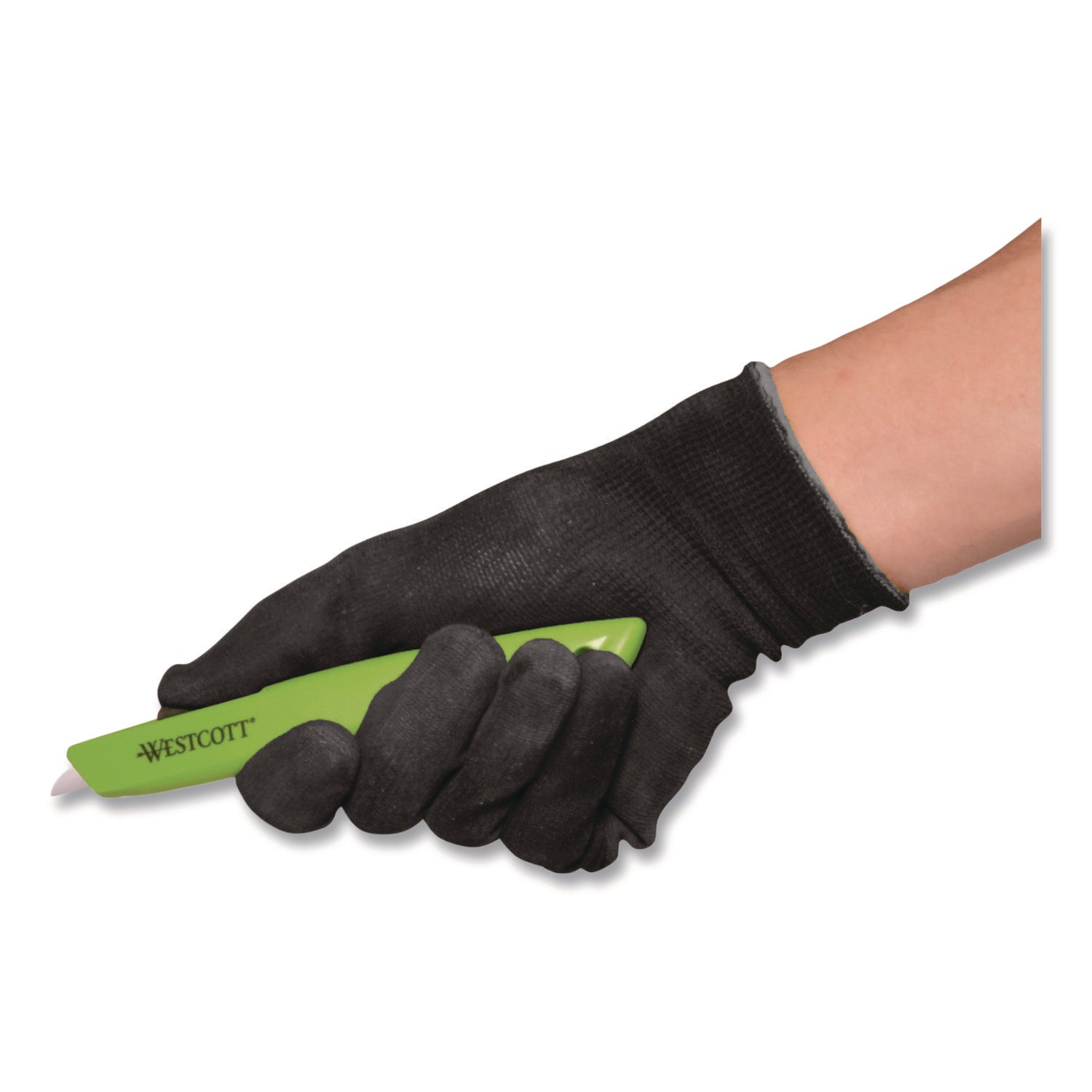 Westcott® Full-Size Safety Cutter, ABS Handle, Green, 12/Pack
