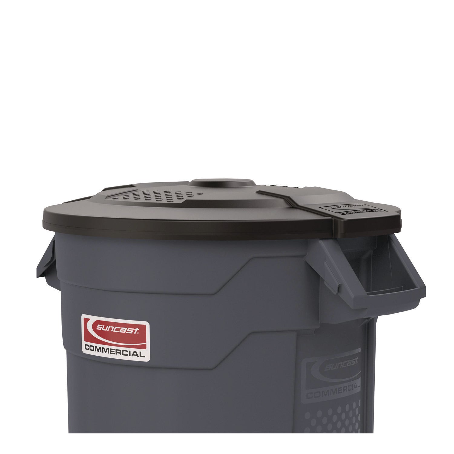 Suncast Commercial® Utility Trash Can Lid for 32 gal Trash Can, 22.22" Diameter x 3", Black