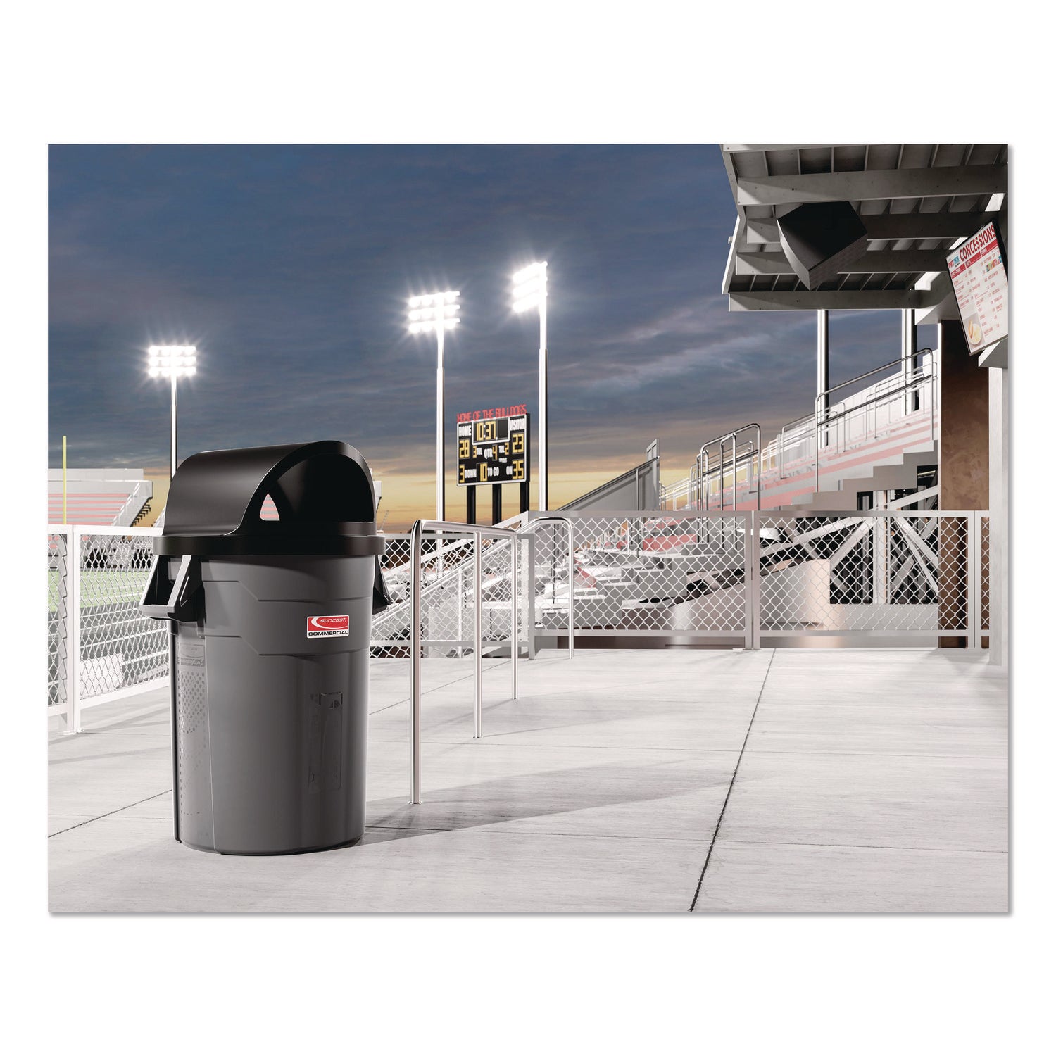 Suncast Commercial® Dome Top Lid, 25" Diameter, Black,