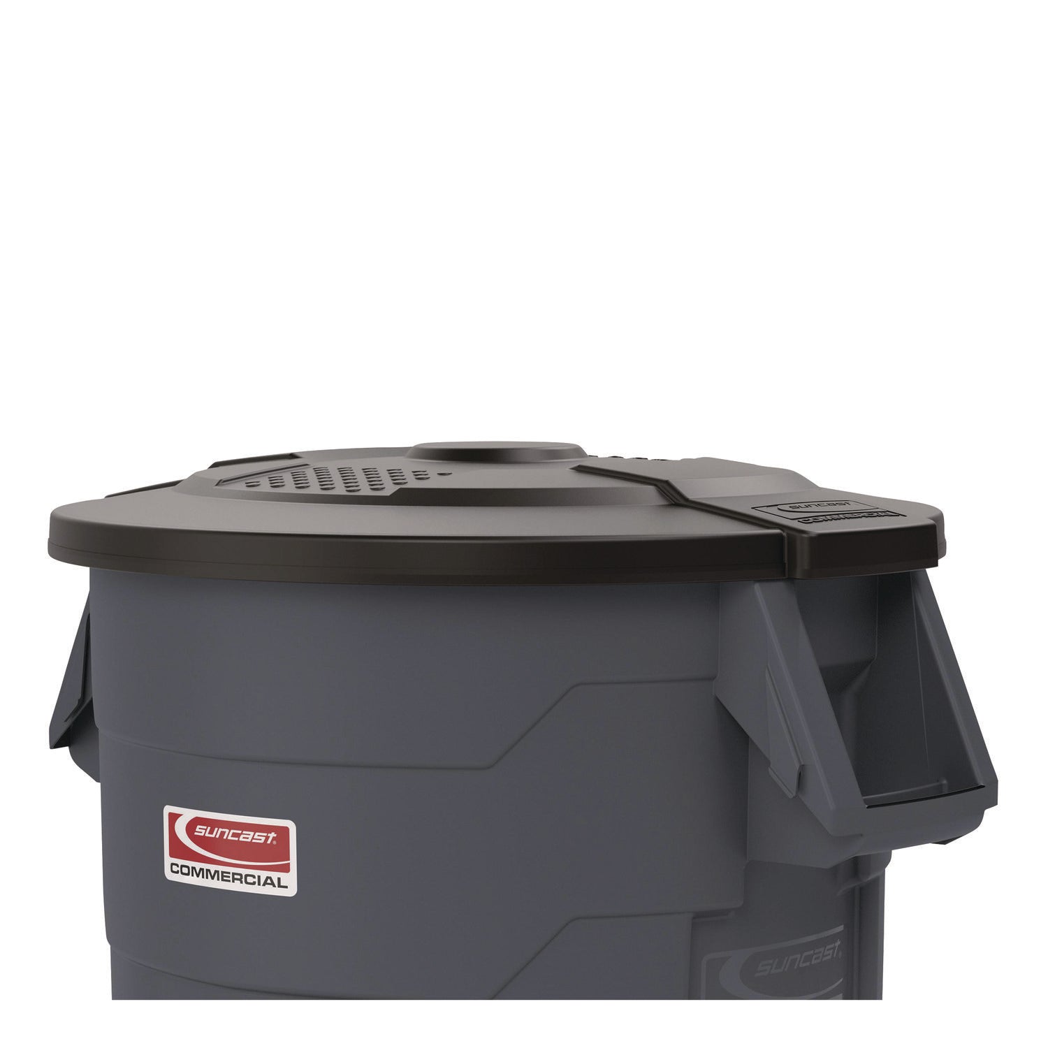 Suncast Commercial® Utility Trash Can Lid for 44 gal Trash Can, 24.88" Diameter x 3", Black