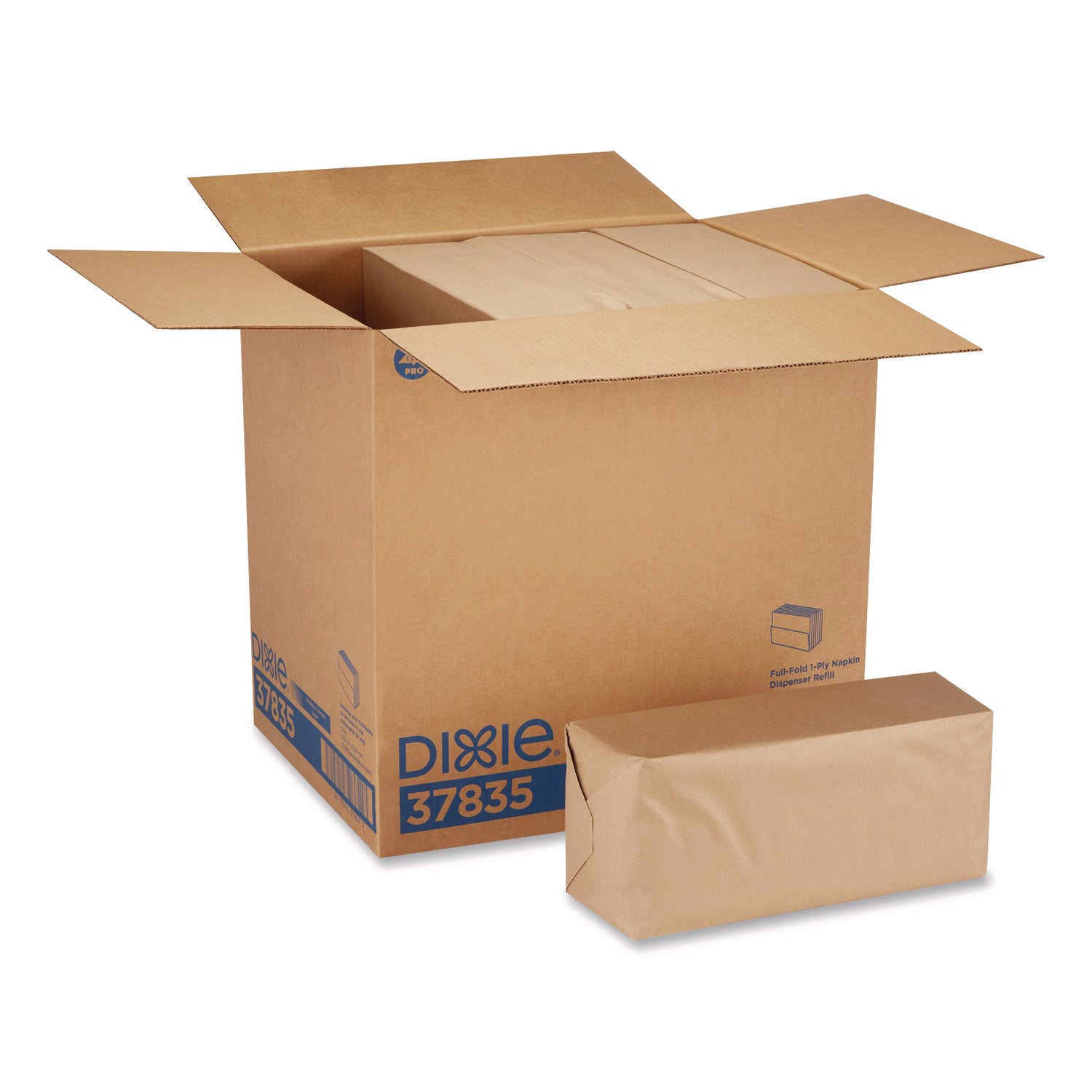 Georgia Pacific® Professional Dixie Full-Fold Dispenser Napkins, One-Ply, 12 x 13, Brown, 600/Pack, 12 PK/CT