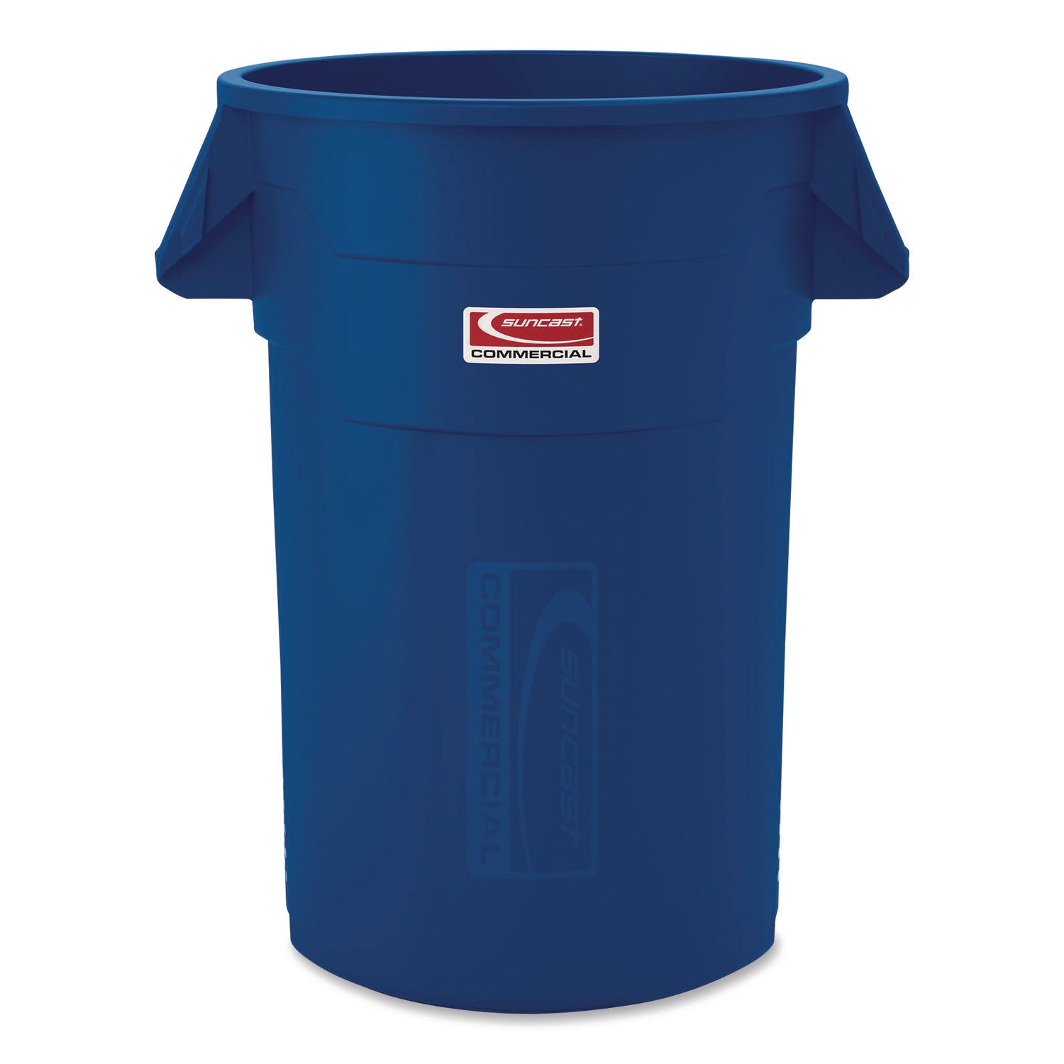 Suncast Commercial® Injection Molded Utility Trash Can, 44 gal, Plastic/Resin, Blue