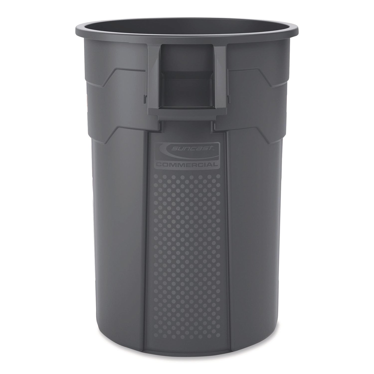 Suncast Commercial® Injection Molded Utility Trash Can, 44 gal, Plastic/Resin, Gray