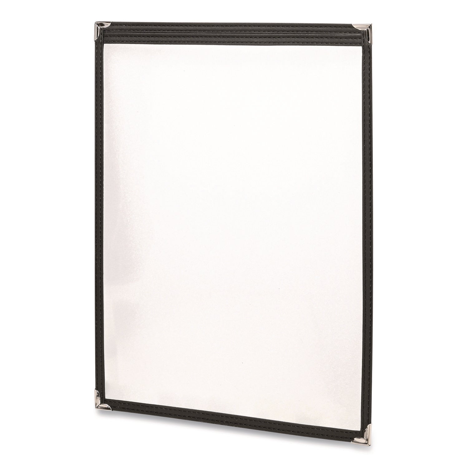 Excello Global Products® Menu Holder For 8.5 x 11 Menus, Portrait Orientation, 9.3 x 11.9 Holder, Clear/Black/Gold