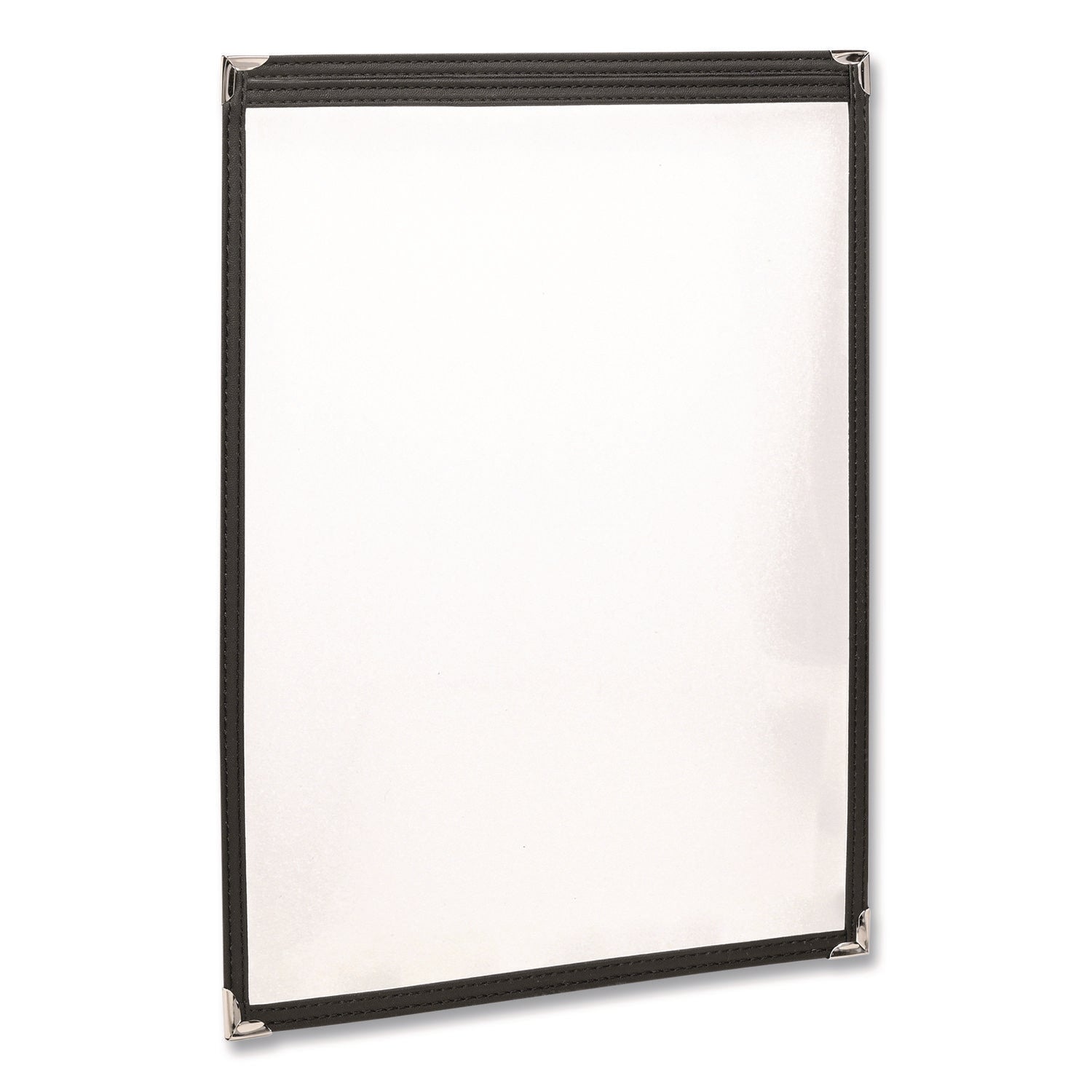 Excello Global Products® Menu Holder For 8.5 x 11 Menus, Portrait Orientation, 9.3 x 11.9 Holder, Clear/Black/Gold