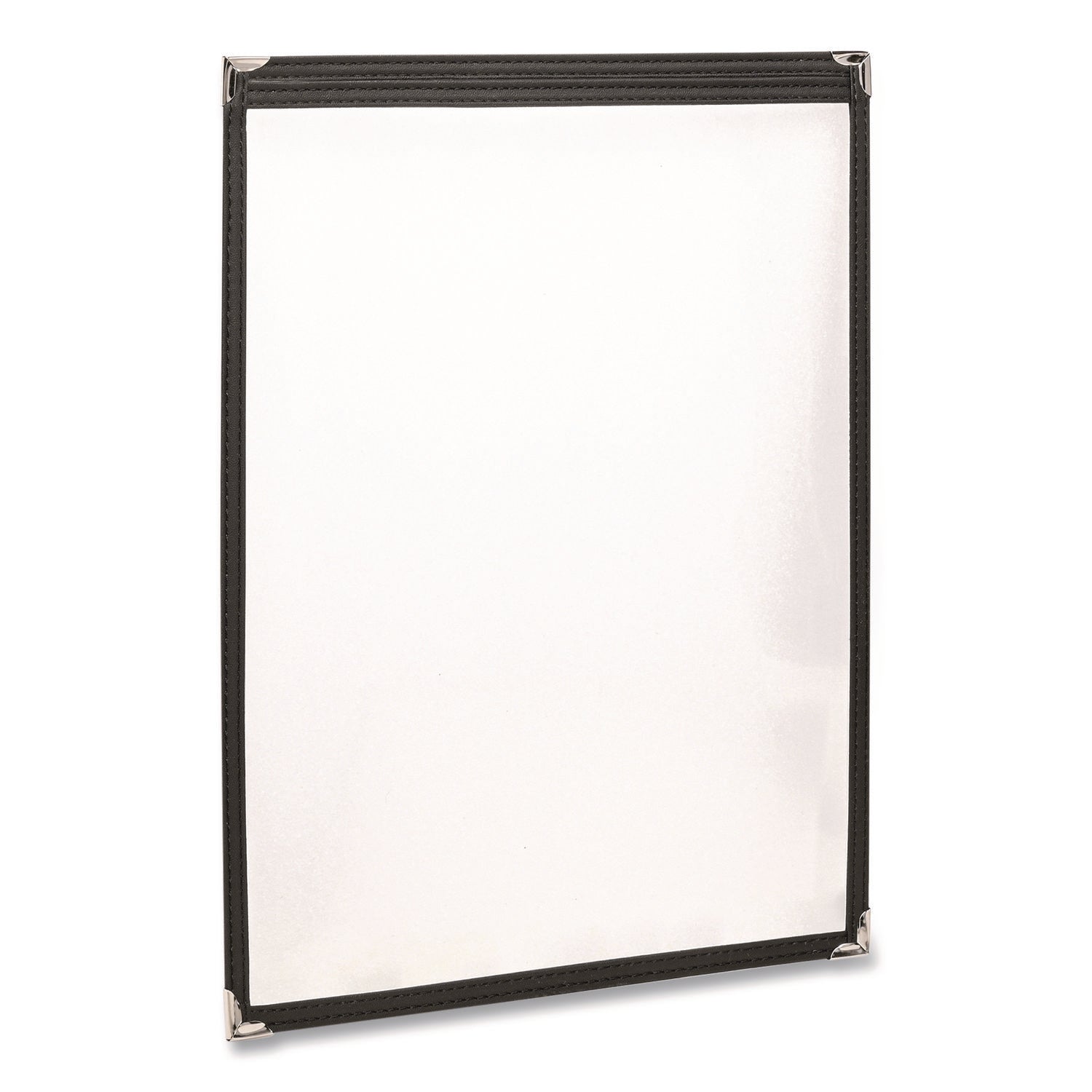 Excello Global Products® Menu Holder For 11 x 17 Menus, Portrait Orientation, 11.7 x 18, Clear/Black/Silver