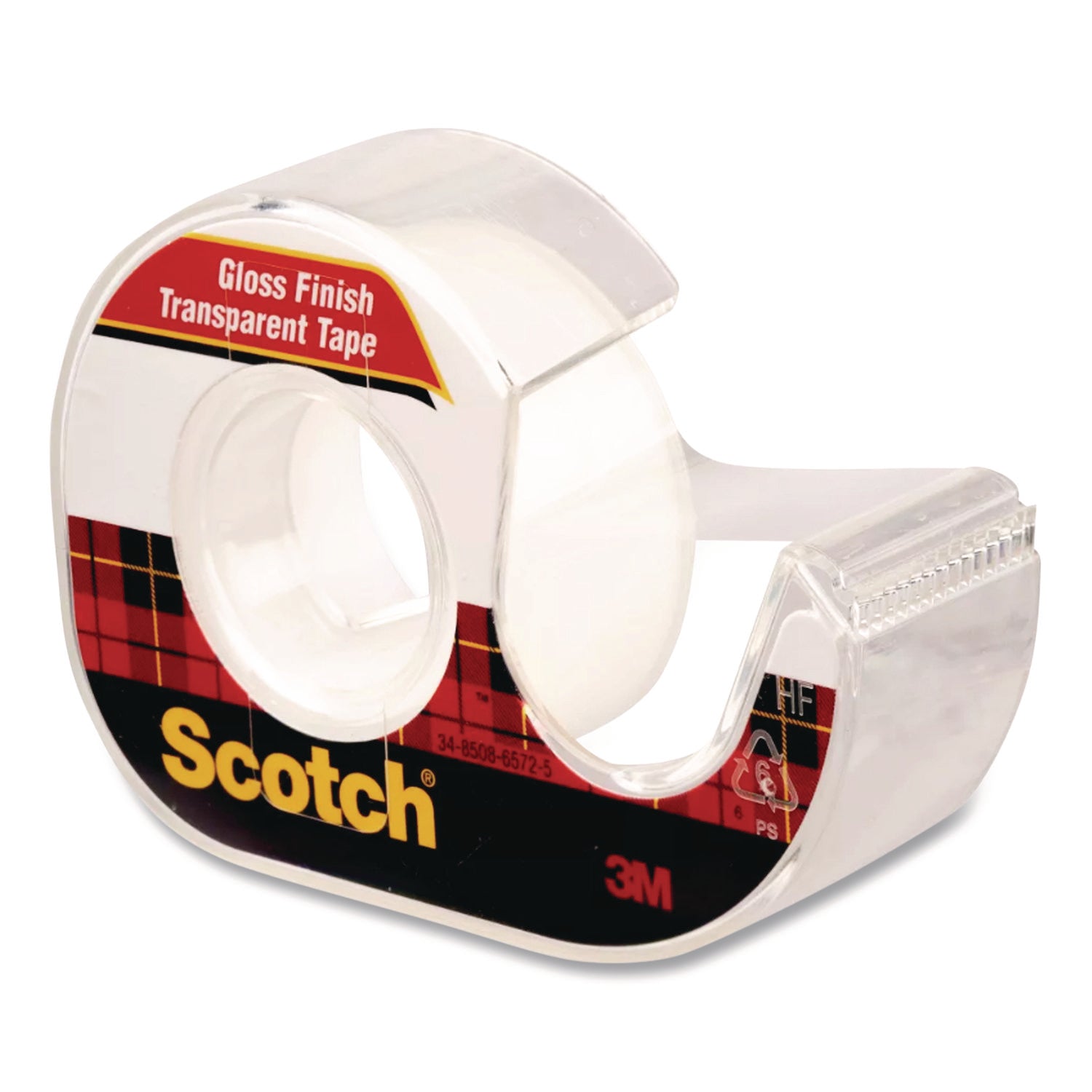 Scotch® Transparent Tape in Handheld Dispenser, 1" Core, 0.75" x 25 ft, Transparent, 3/Pack