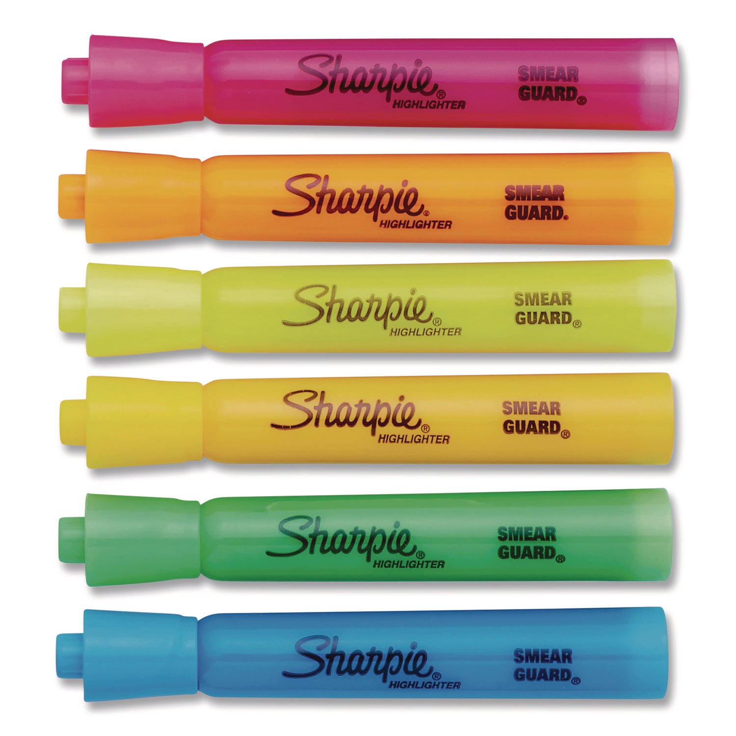 Sharpie® Smear Guard Tank Highlighters, Assorted Ink, Chisel Tip, Assorted Barrel, 20/Pack