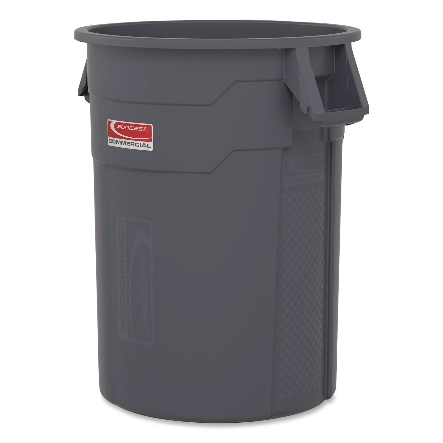 Suncast Commercial® Injection Molded Utility Trash Can, 20 gal, Resin, Gray
