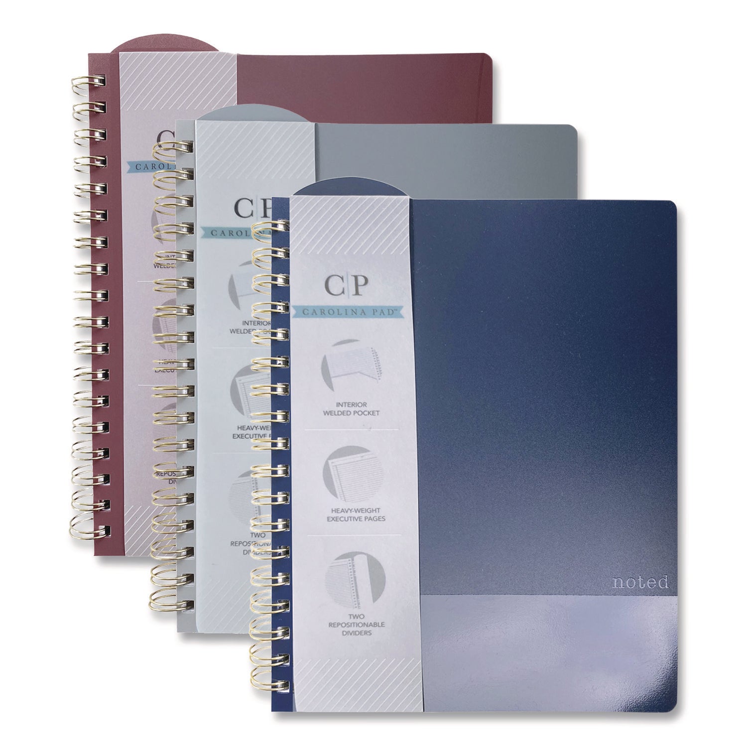 Carolina Pad® Noted Neutrals Ideal Notebook, Management Format with Narrow Ruling, Randomly Assorted Cover Colors, (100) 9.5 x 7.35 Sheets