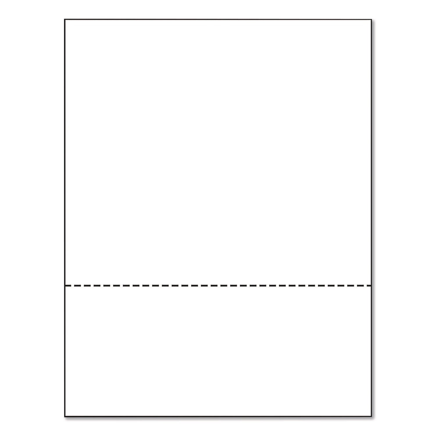 PrintWorks® Professional Perforated Paper, 92 Bright, Perforated 3.66" from Bottom, 8.5 x 11, White, 500 Sheets/Ream, 5 Reams/Carton